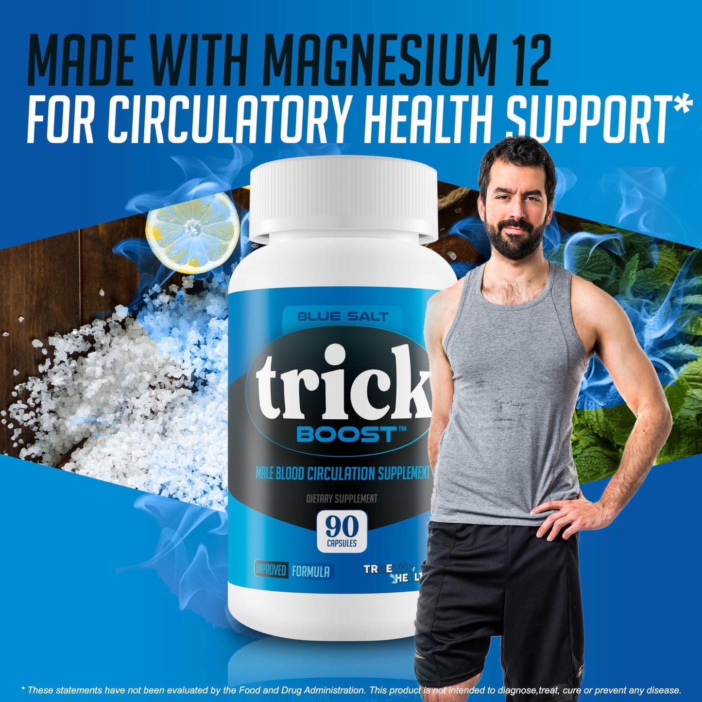 True You Health Blue Salt Trick Boost Blood Flow Supplement Capsule 90 Count