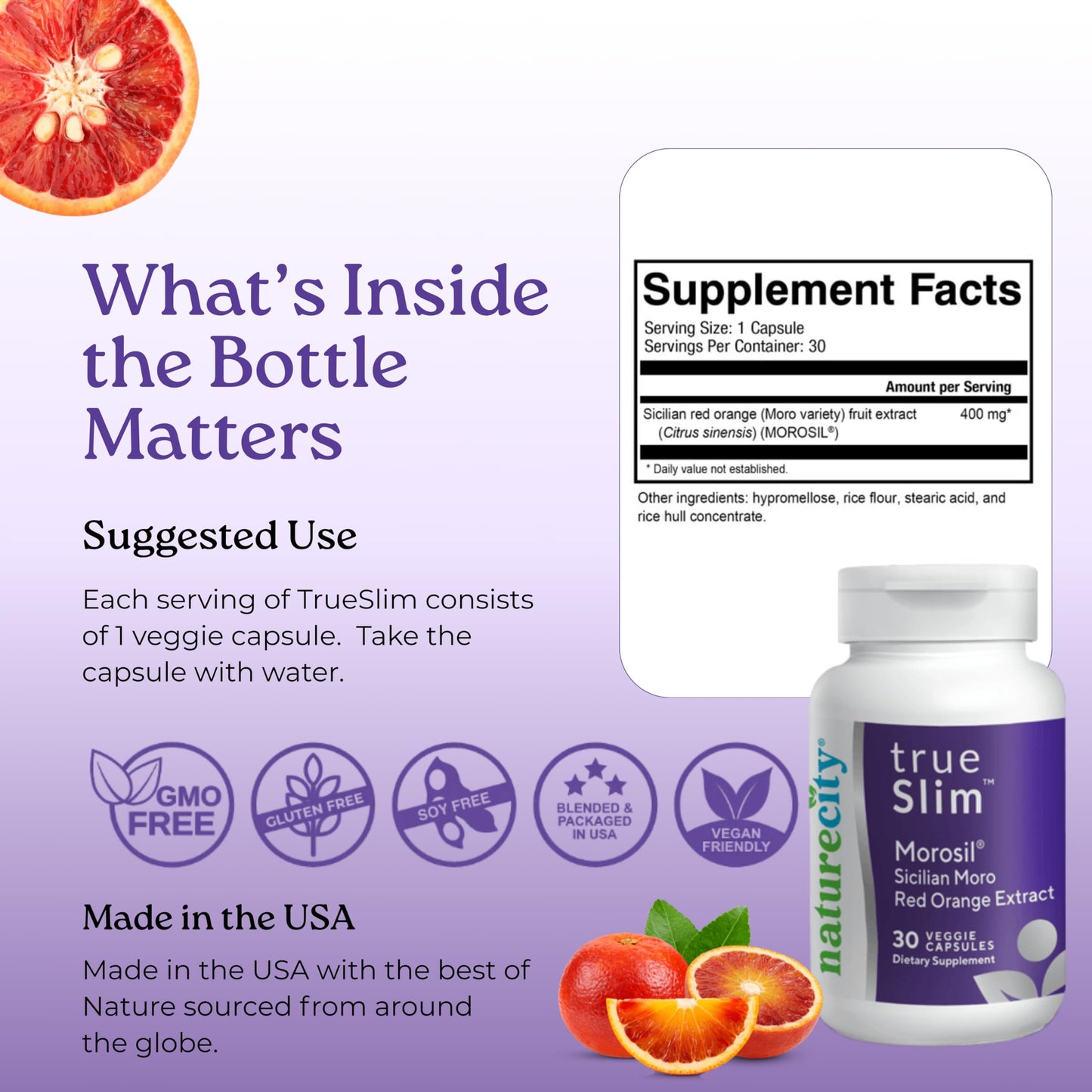 NatureCity True-Slim Morosil Weight Management Capsules, 60 Veggie Capsules
