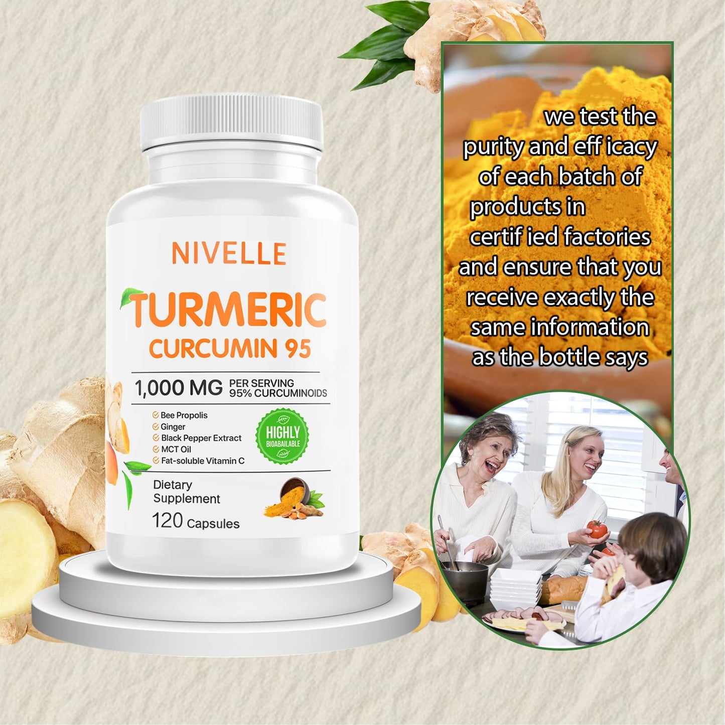 NIVELLE Turmeric Curcumin Capsule 1 Count