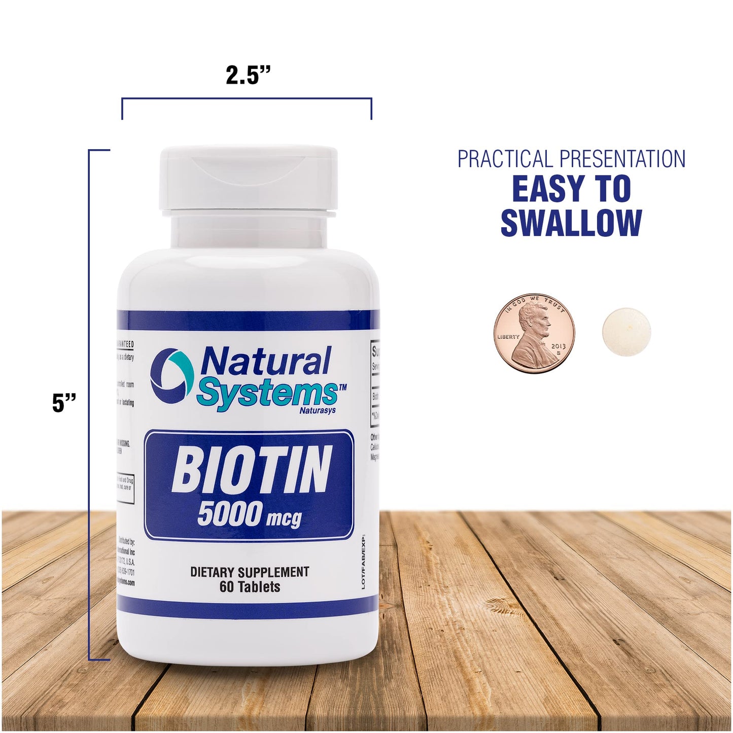 Natural Systems Naturasys Biotin 5000 mcg Tablets, 60 Count