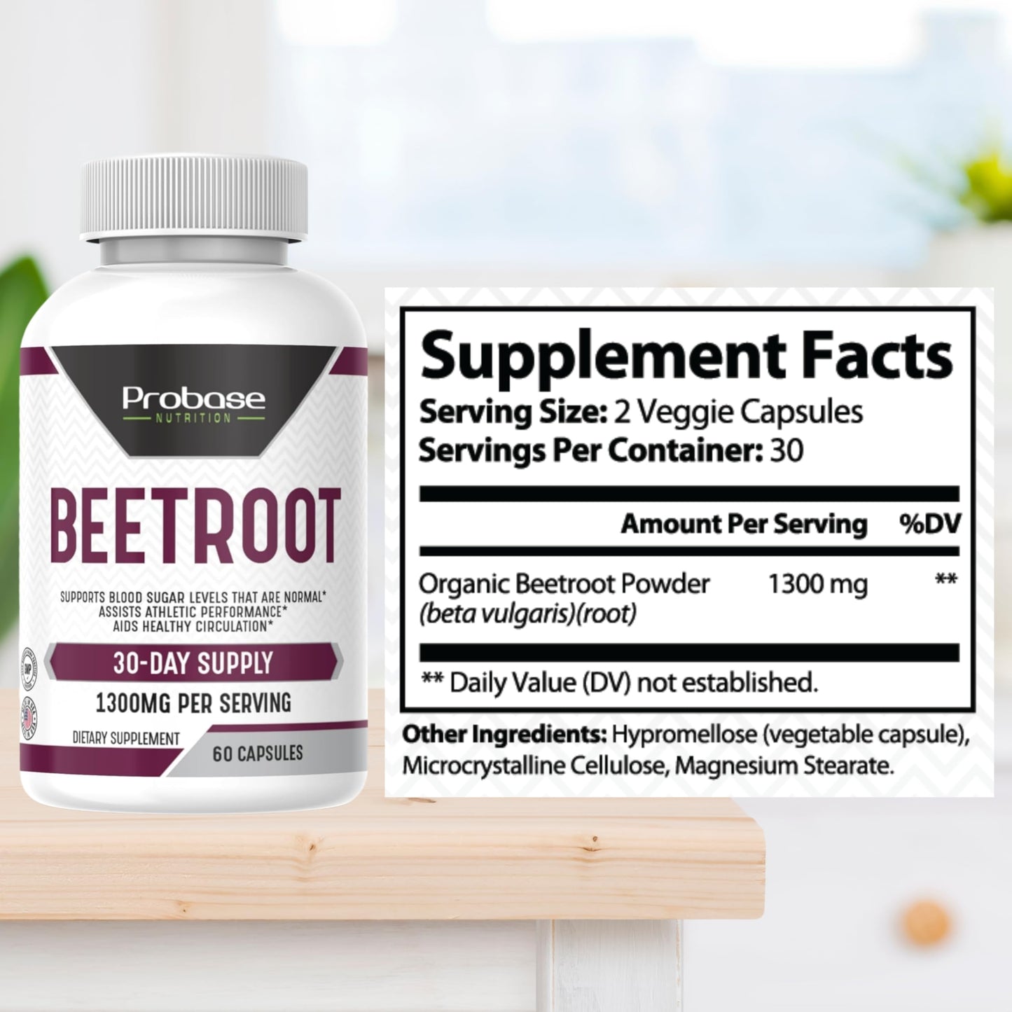 Probase Nutrition Beetroot Capsules, 60 Count