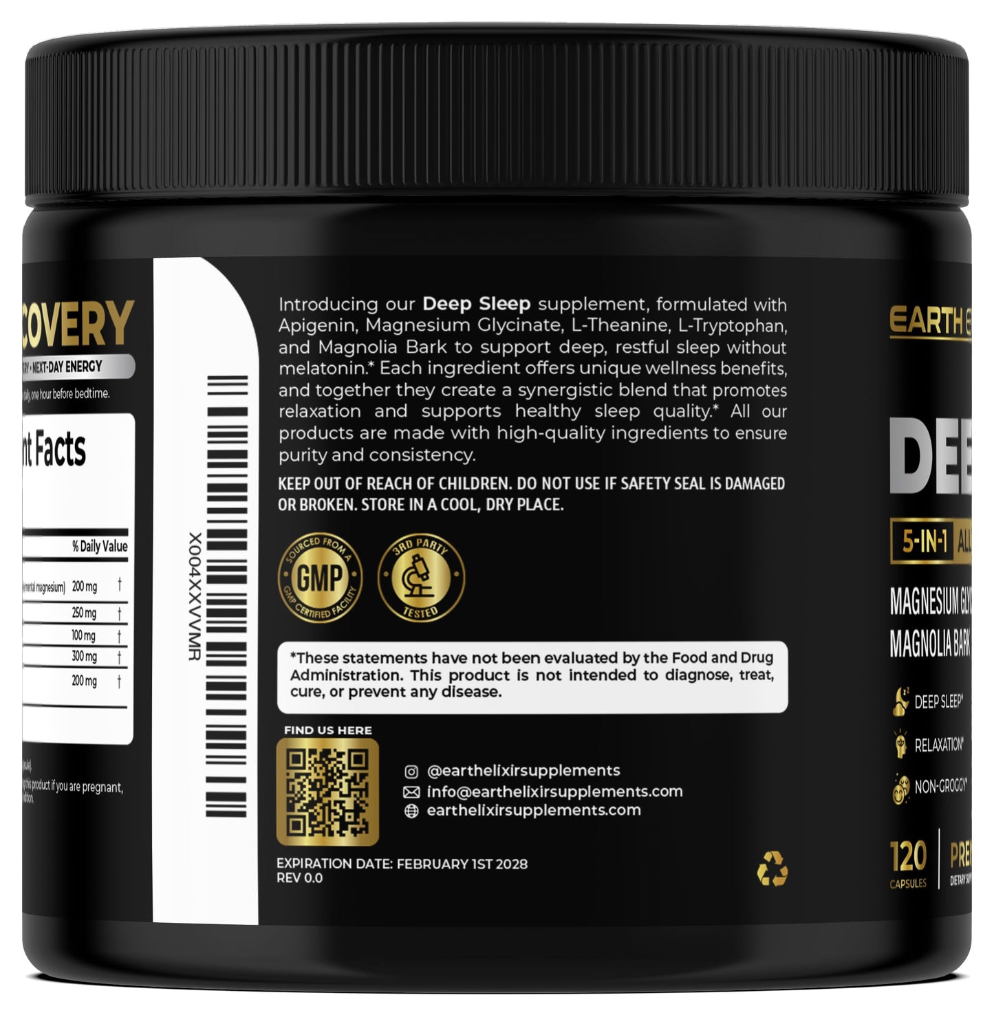 Earth Elixir Melatonin Free Sleep Aid for Adults Capsule 90 Count