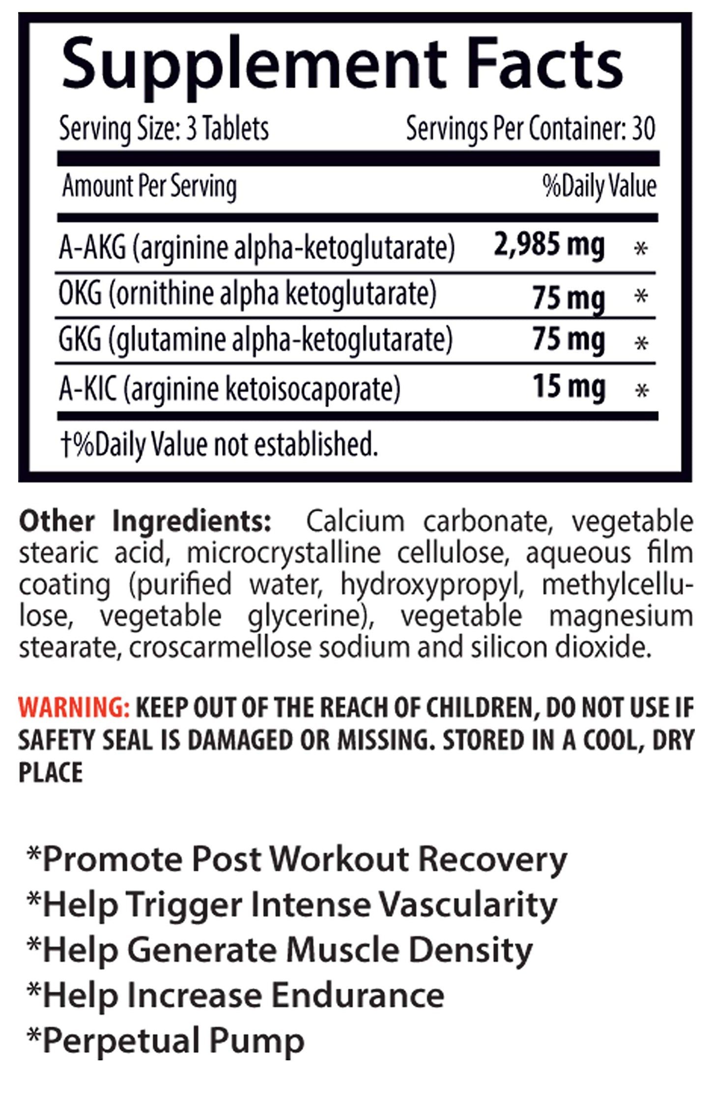 Sport Supplements Nitric Oxide Dietary Supplement, 270 Tablets