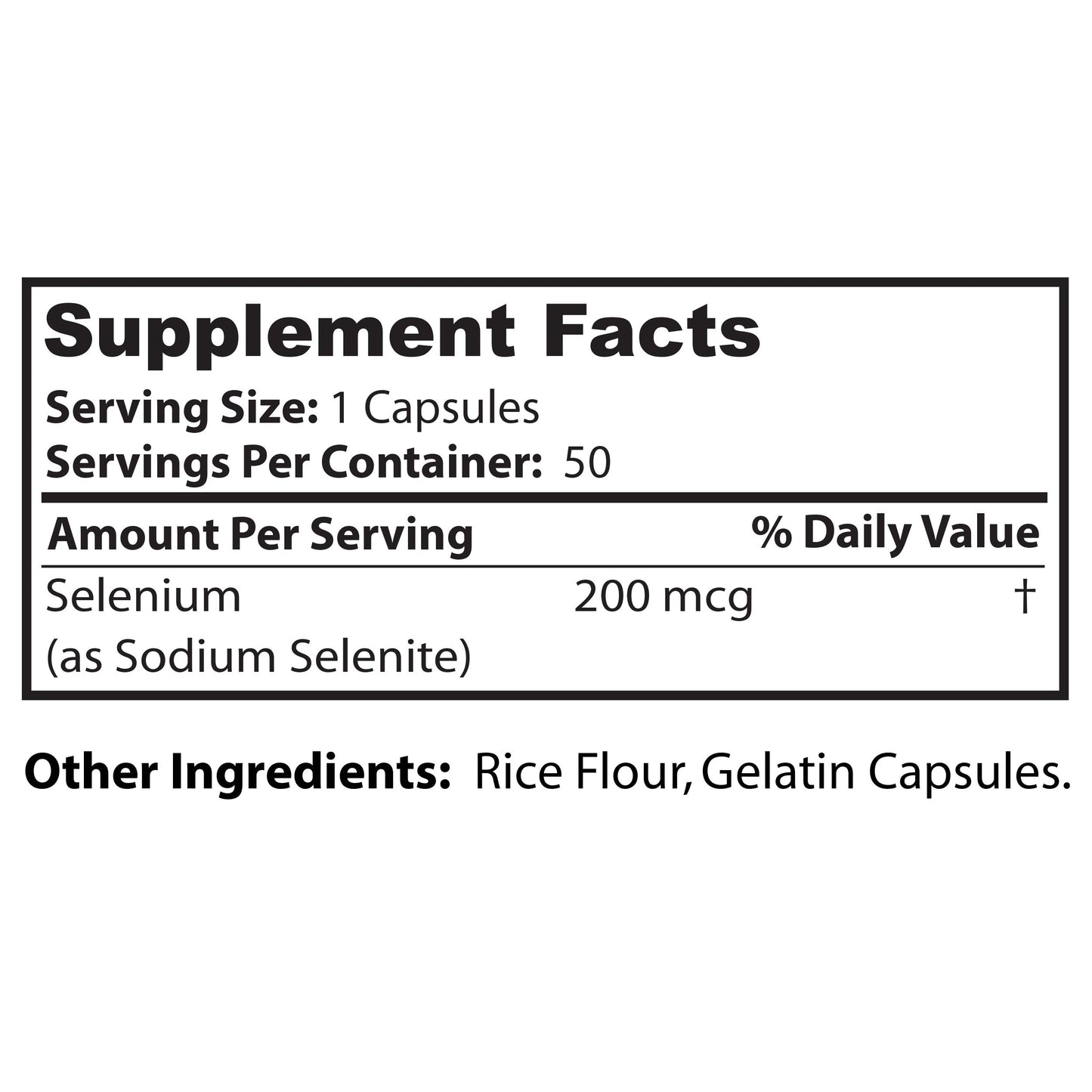 Dr Clark Store Selenium Supplement 200 mcg Capsules, 50 Count