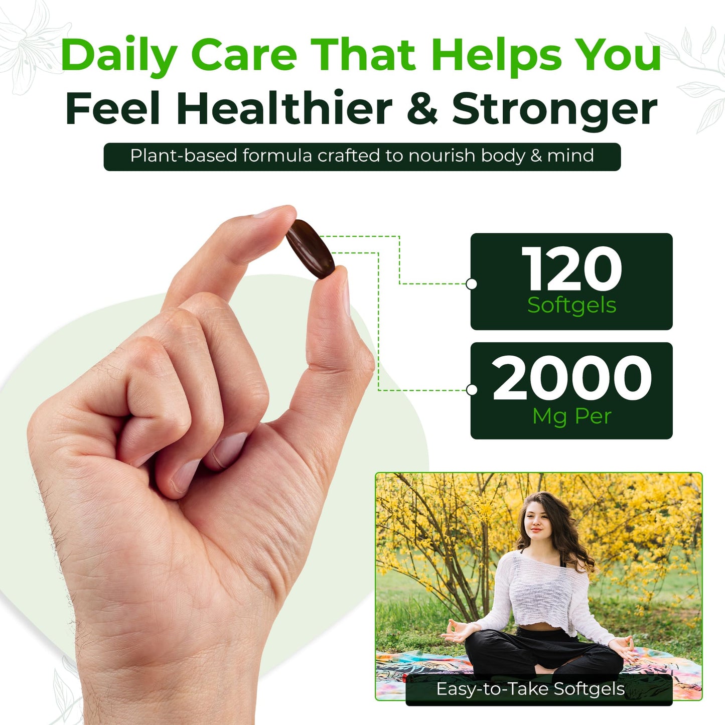 Natural Nutra Sunflower Lecithin 2000 mg Softgels 360 Count