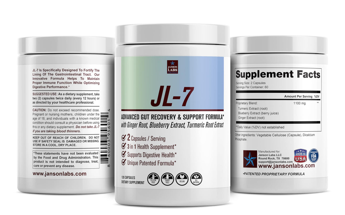 Janson Labs JL-7 Crohn's and Colitis Supplement Capsule, 120 Capsules