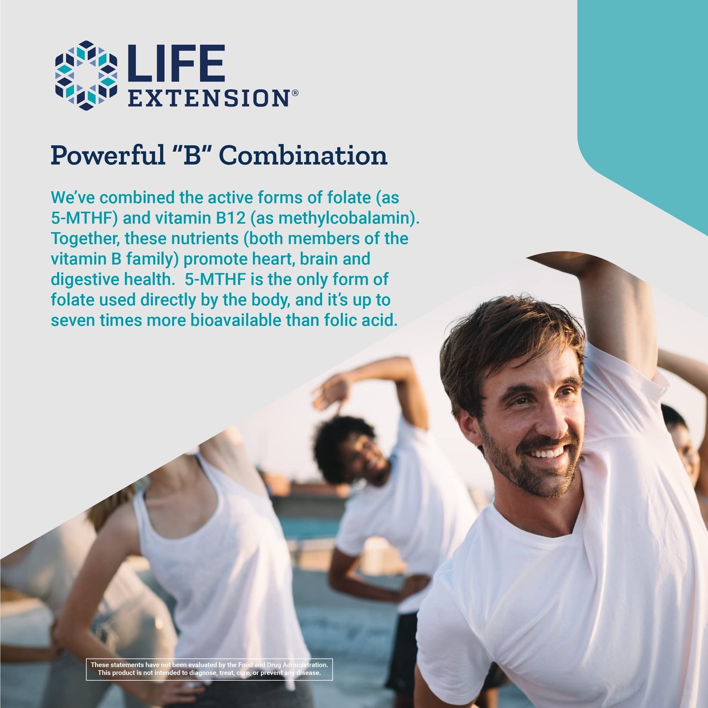 Life Extension BioActive Folate & Vitamin B12 Capsule, 150 Count