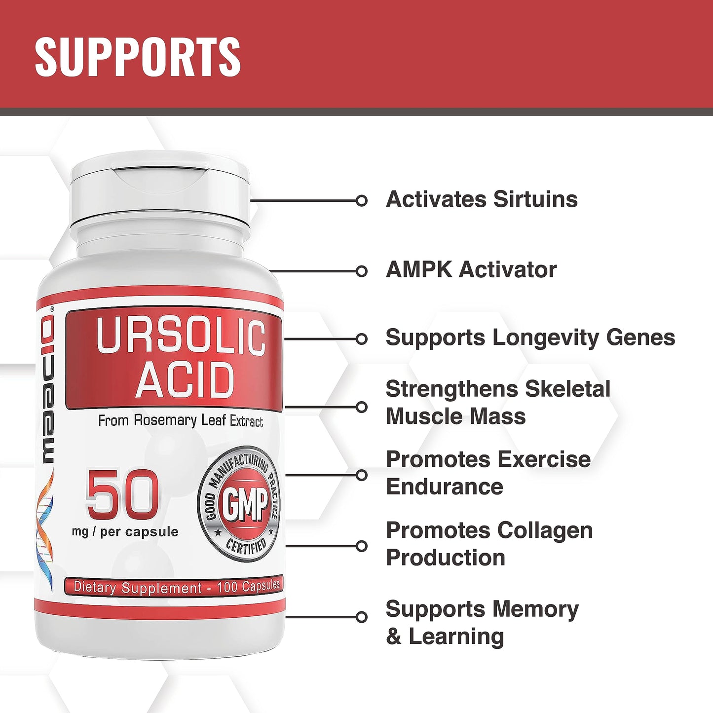 MAAC10 Ursolic Acid 50mg Capsule, 1 Capsule
