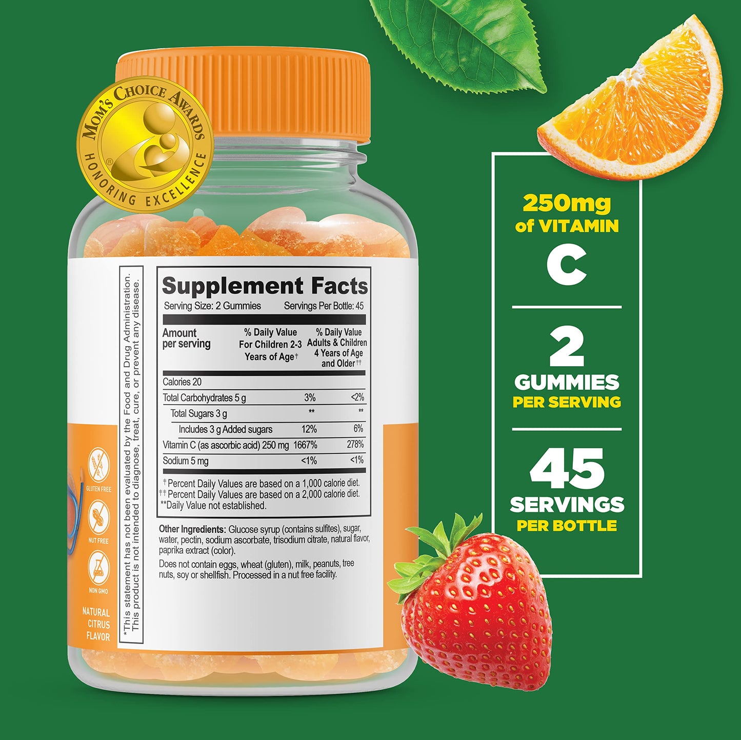 Lifeable Zinc 25mg + Vitamin C for Kids, Gummies, 180 Count