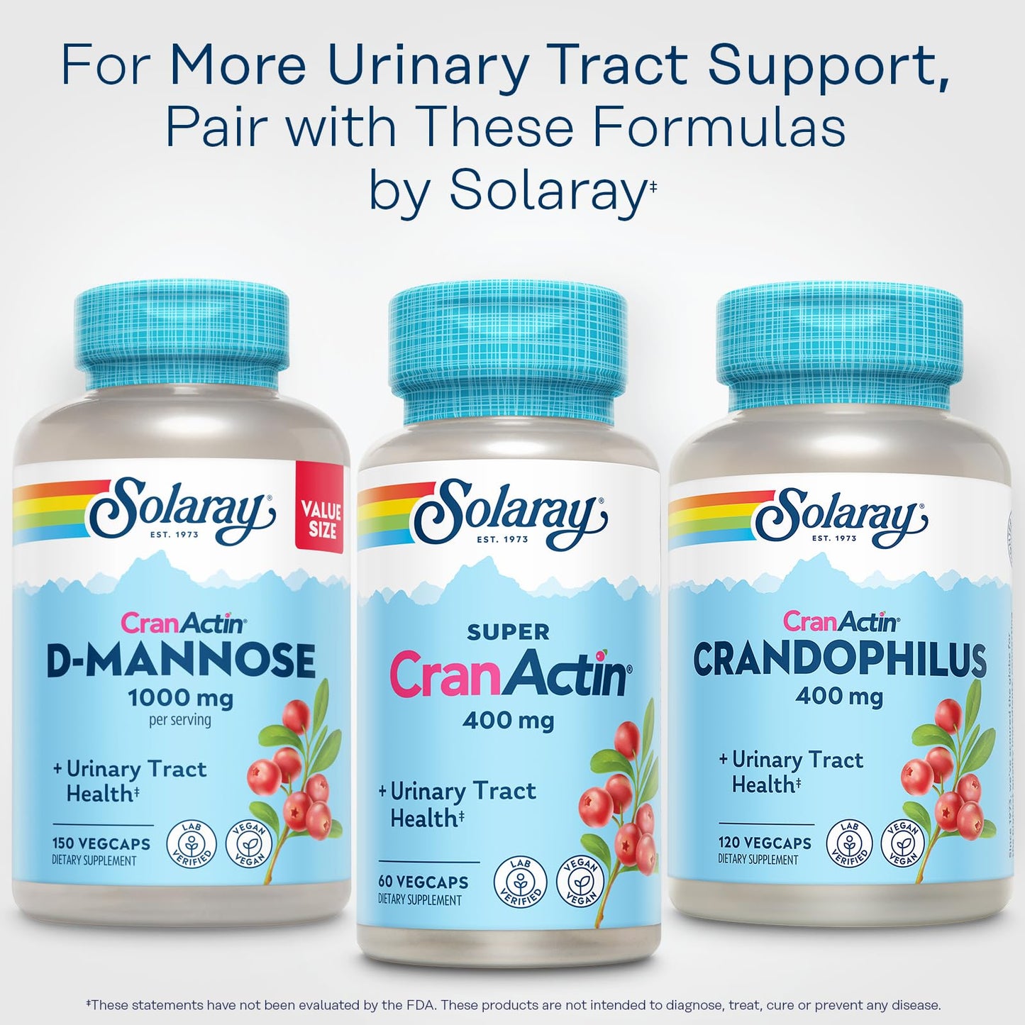 SOLARAY Super CranActin Cranberry Extract 400mg Capsules, 60 Count