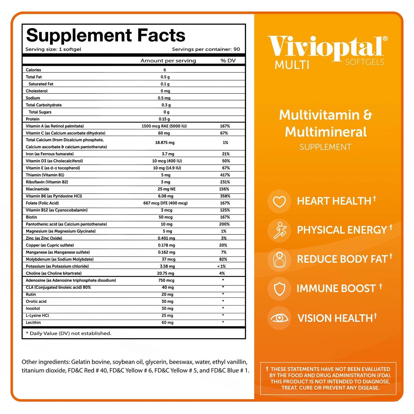 Vivioptal Vitamins Multi Multivitamin & Multimineral Softgels 90 Count