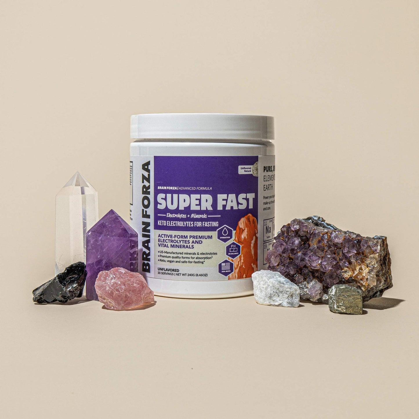 Brain Forza Super Fast Keto Electrolytes for Fasting Powder 8.46 oz
