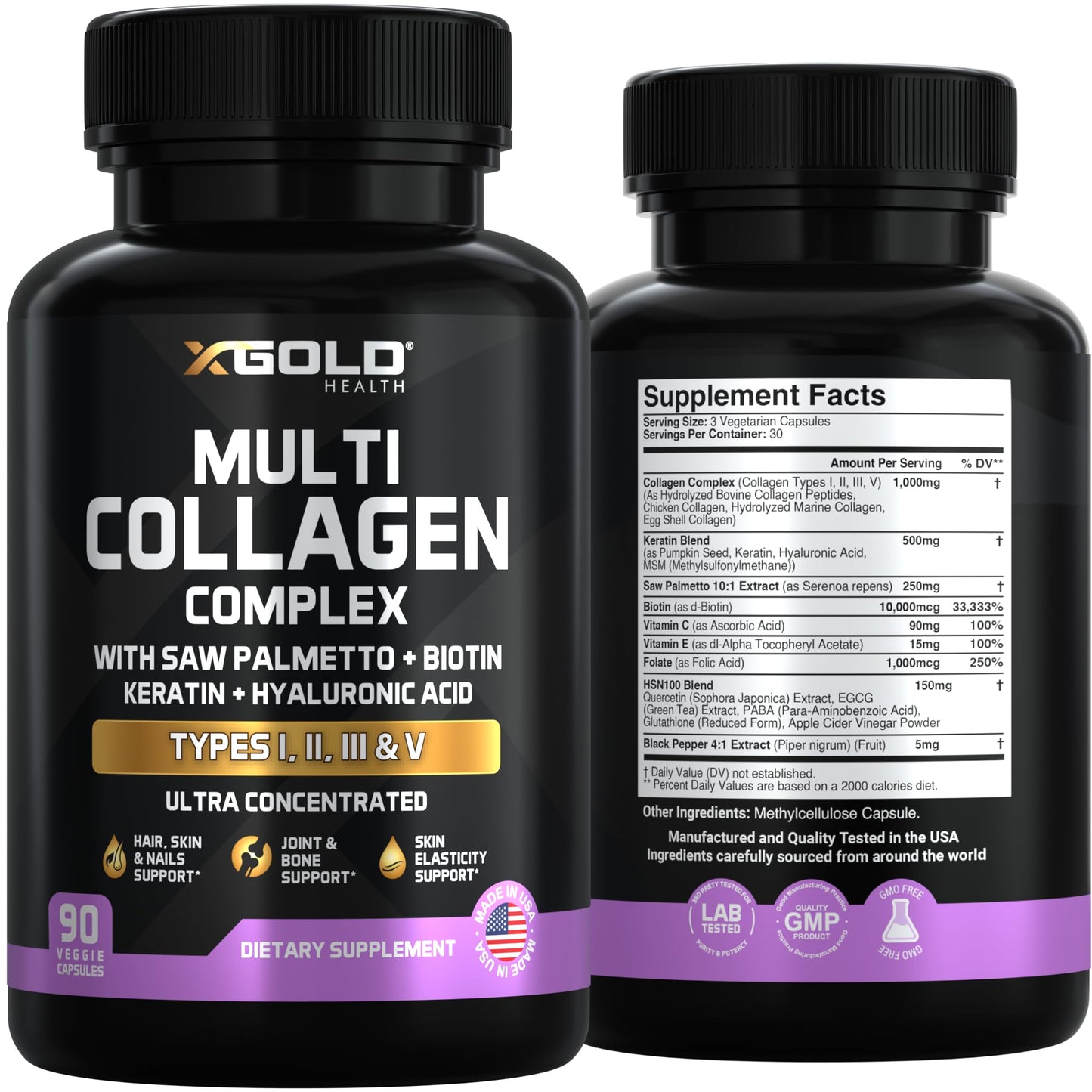 X Gold Health Collagen Complex Capsules, 90 Capsules