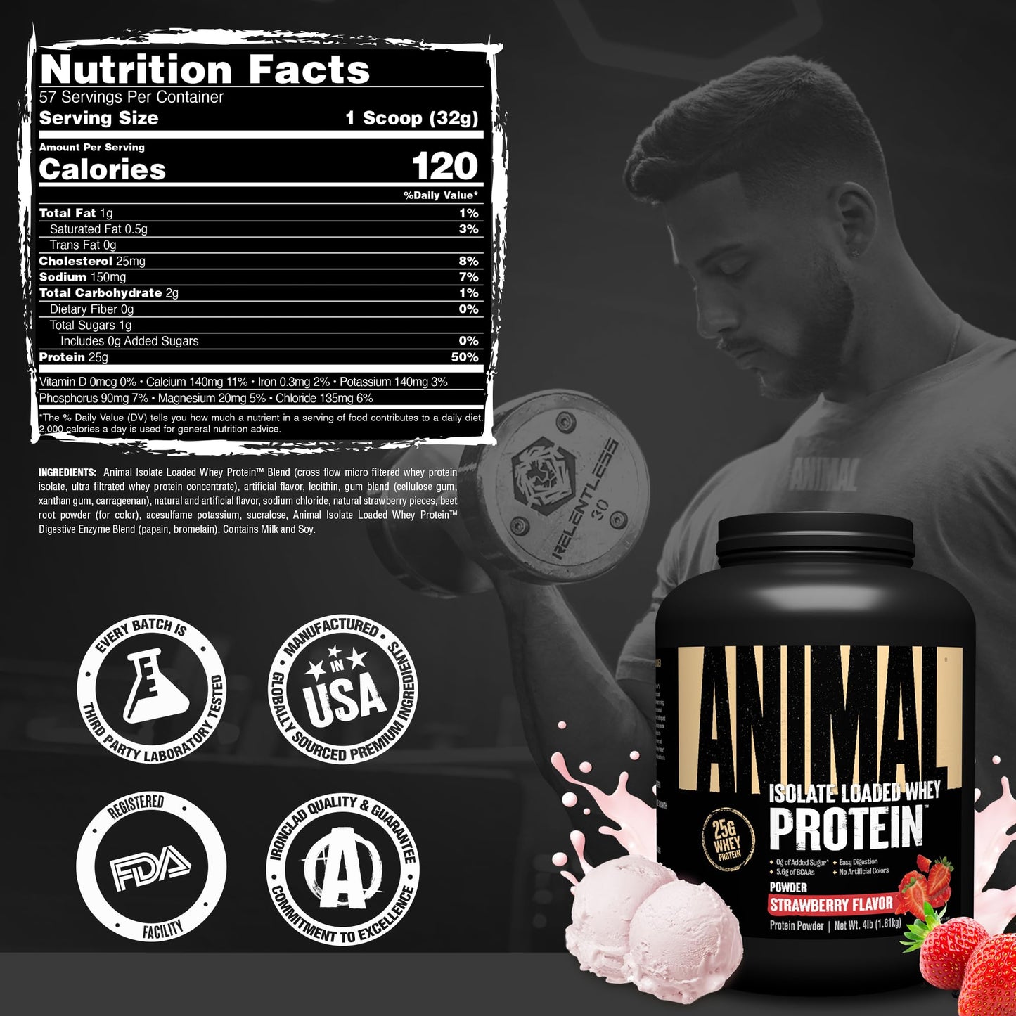 Animal Whey Isolate Protein Powder 64 Servings