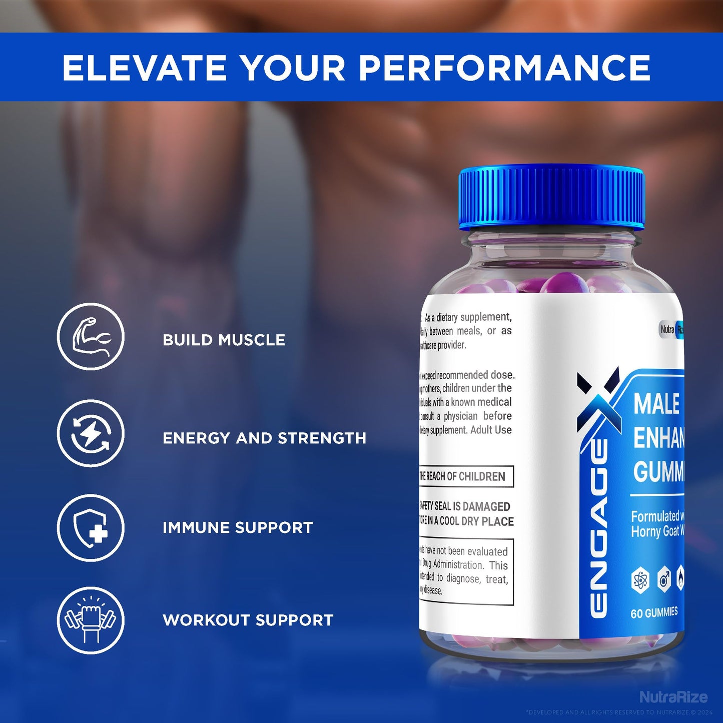 NutraRize Engage X Gummies 180 Gummies