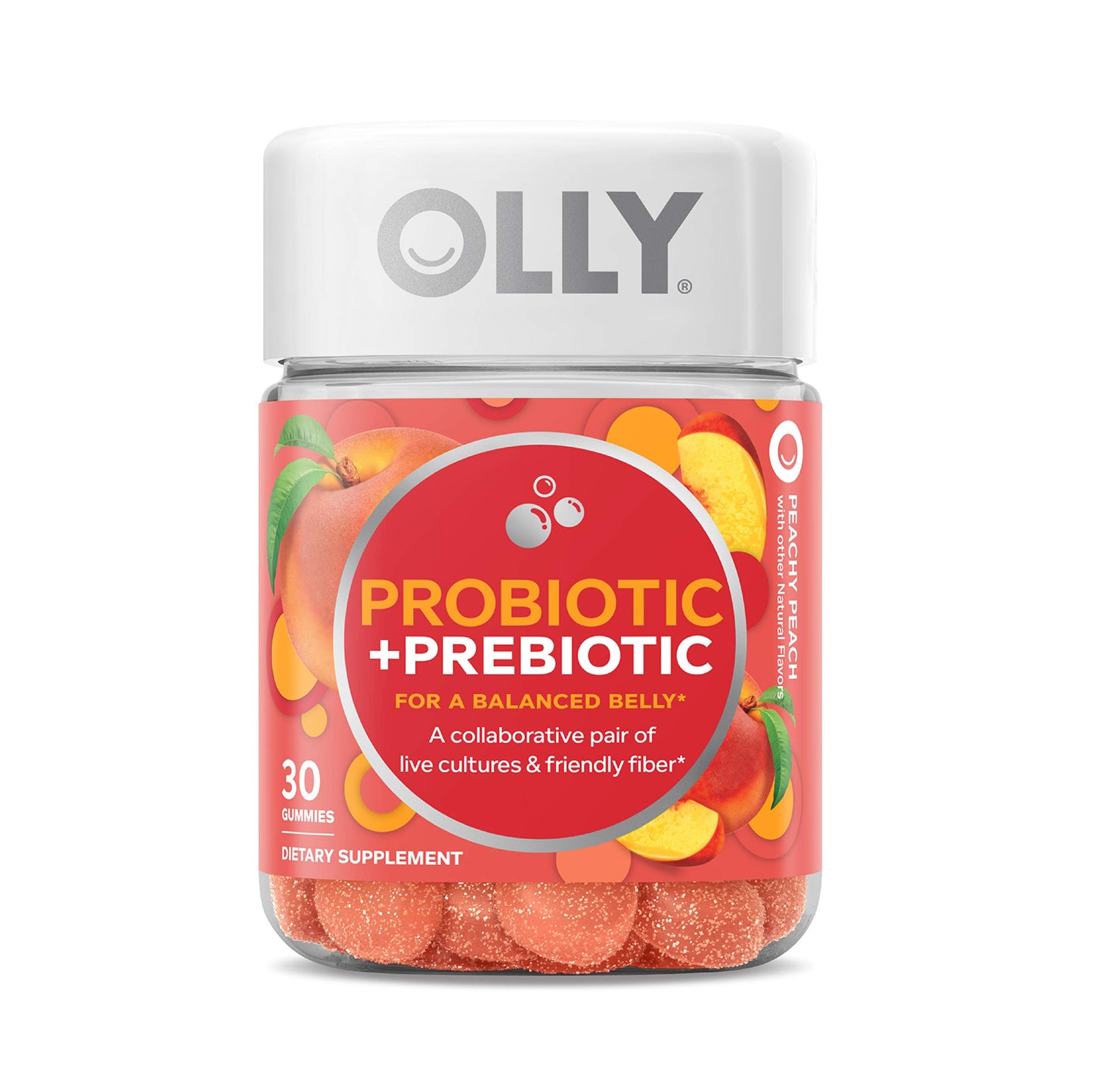 AmazonUs/OLLZL Olly Probiotic + Prebiotic Gummy Peach 360 Gummies