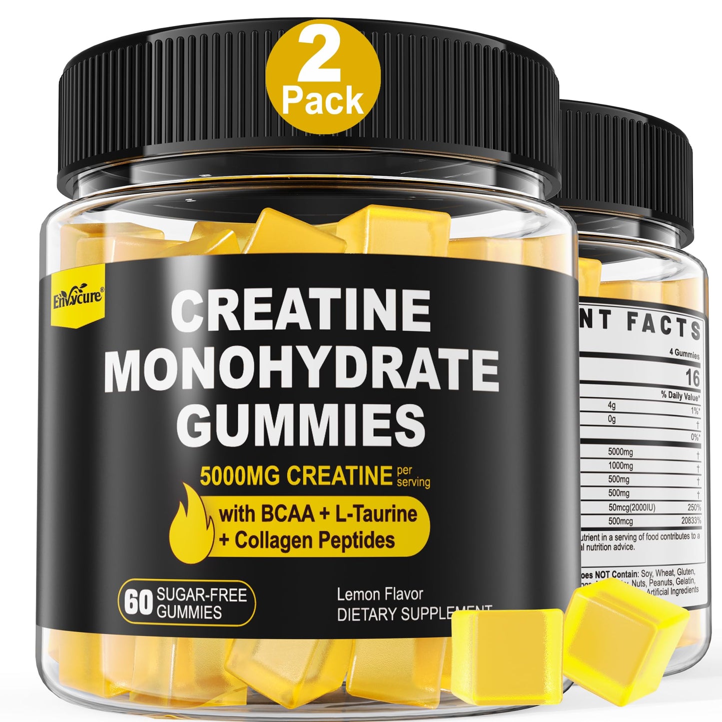 EnvyCure Creatine Monohydrate Gummies with Magnesium Complex, 240 Gummies