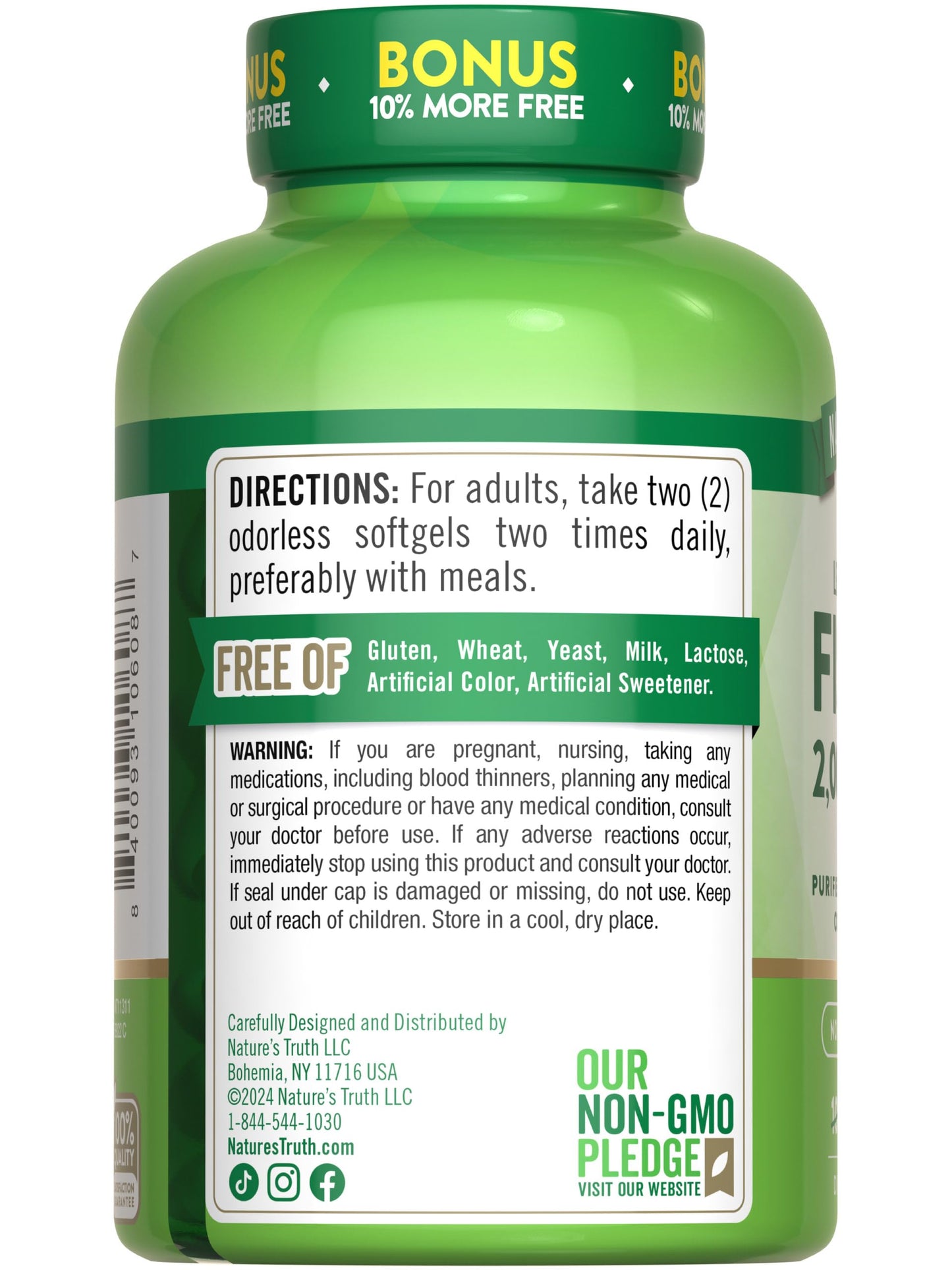 Nature's Truth Fish Oil 2000mg Softgels 110 Count