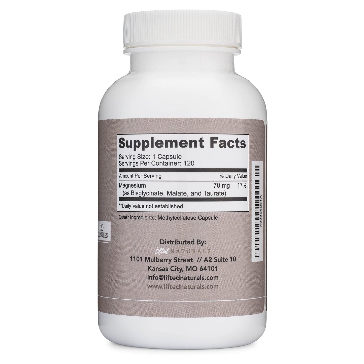 Lifted Naturals Magnesium Complex Capsules 120 Count