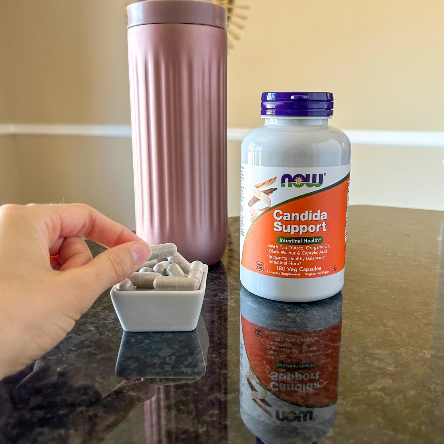 NOW Foods Bacillus Support with Pau D'Arco, Oregano Oil, Black Walnut & Caprylic Acid Capsules 3.5274