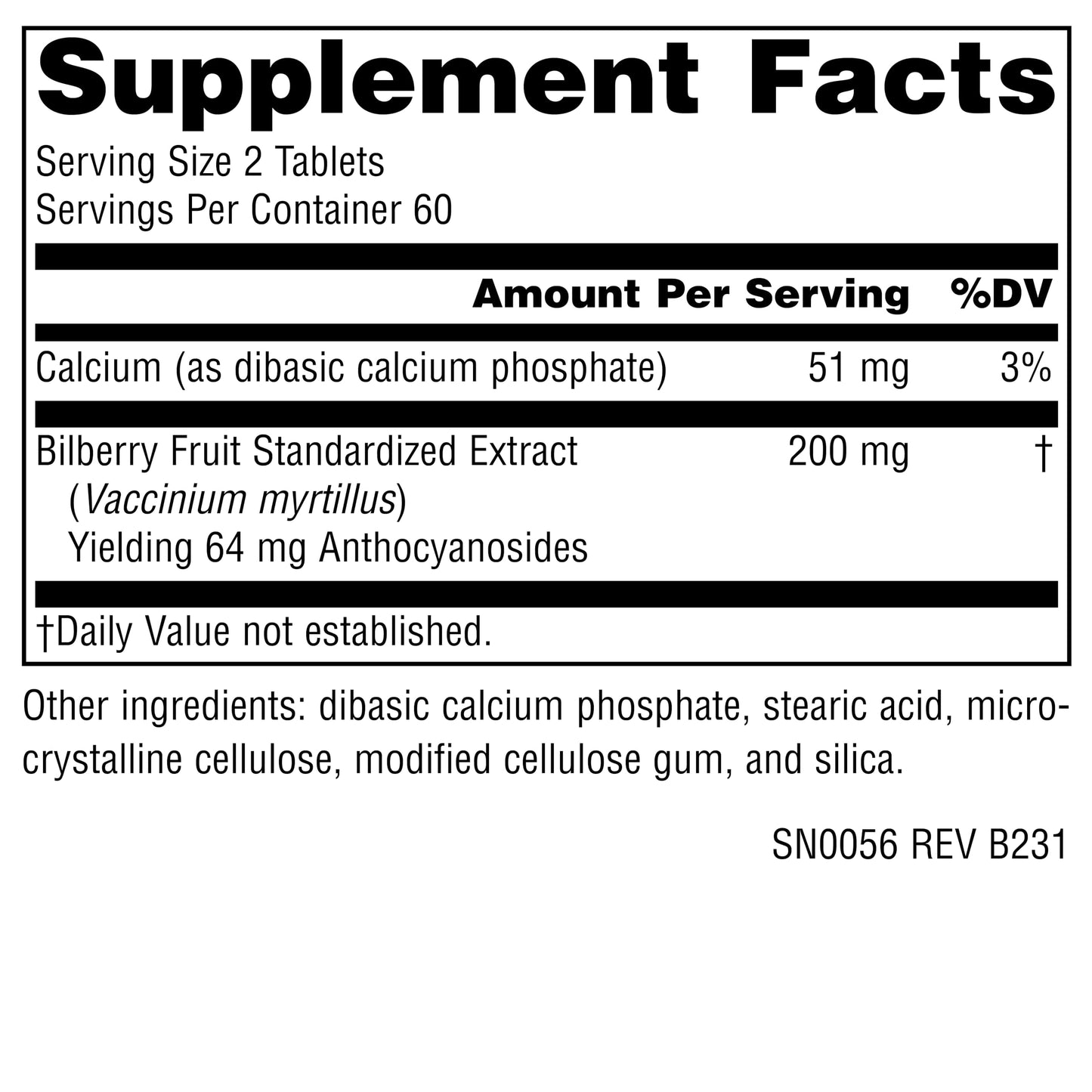 Source Naturals Bilberry Extract 100 mg Tablets, 120 Count