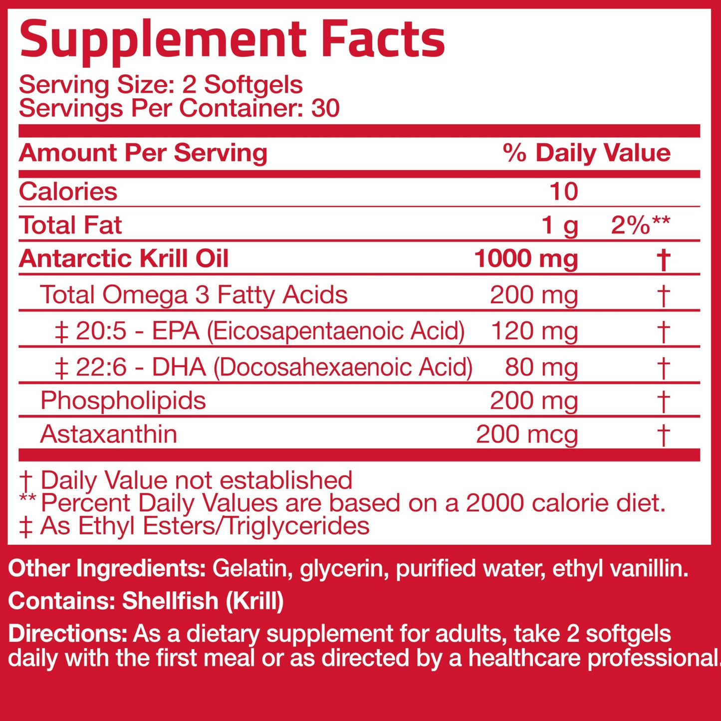 Bronson Antarctic Krill Oil 1000 mg with Omega-3s Softgels 60