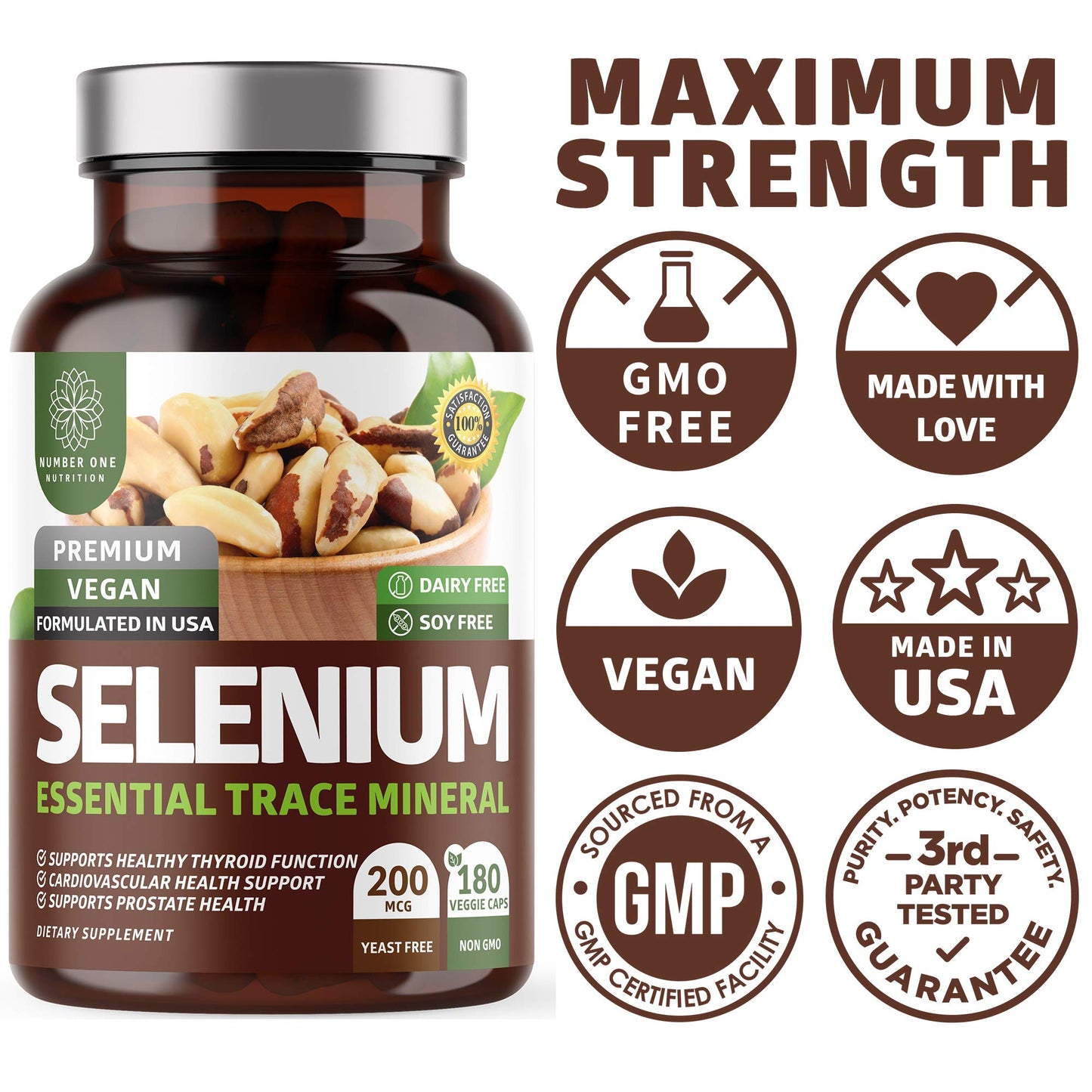 Number One Nutrition Selenium Capsules, 1 Count