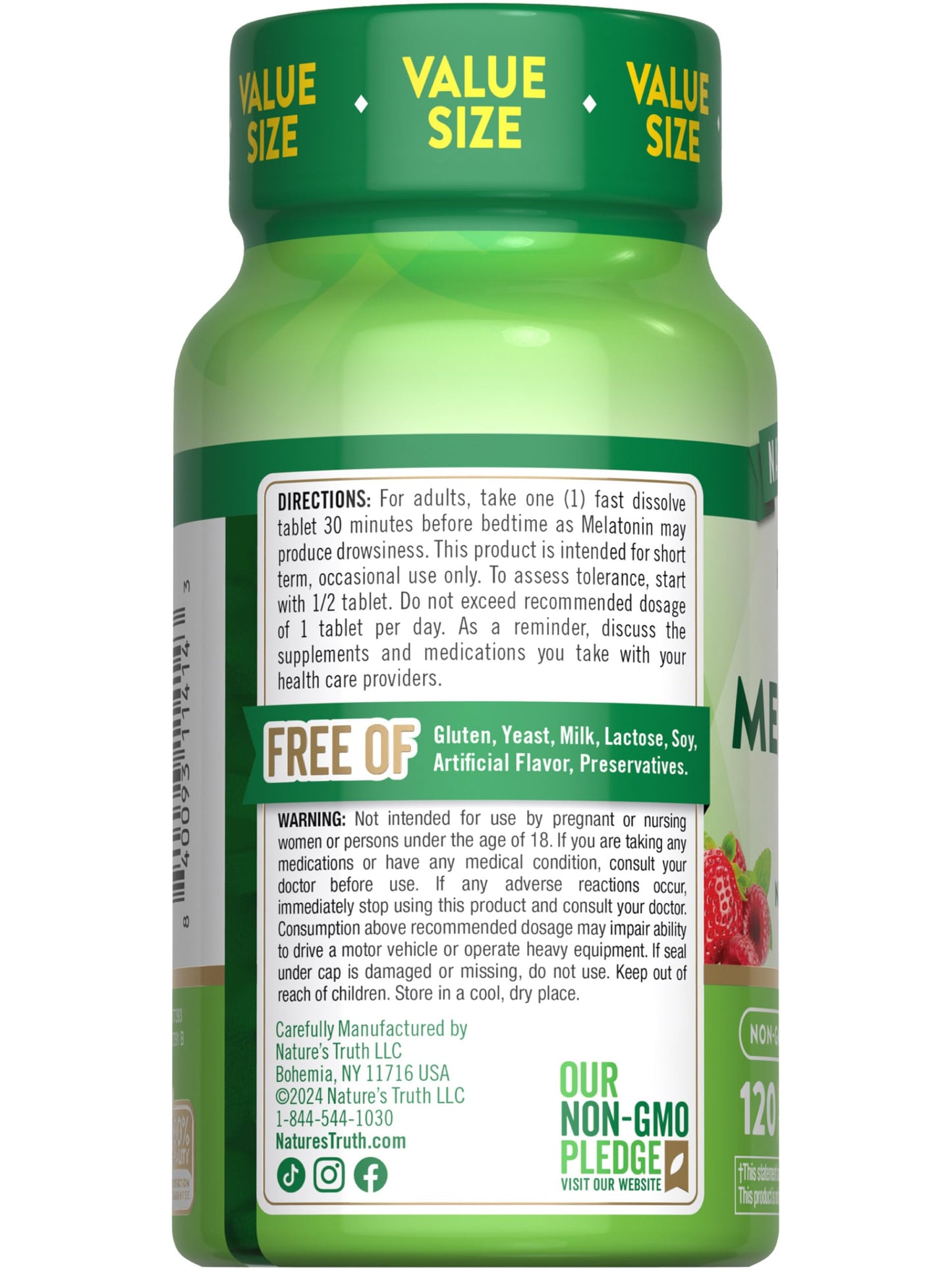 Nature's Truth Melatonin 12mg Tablet Fast Dissolve 120