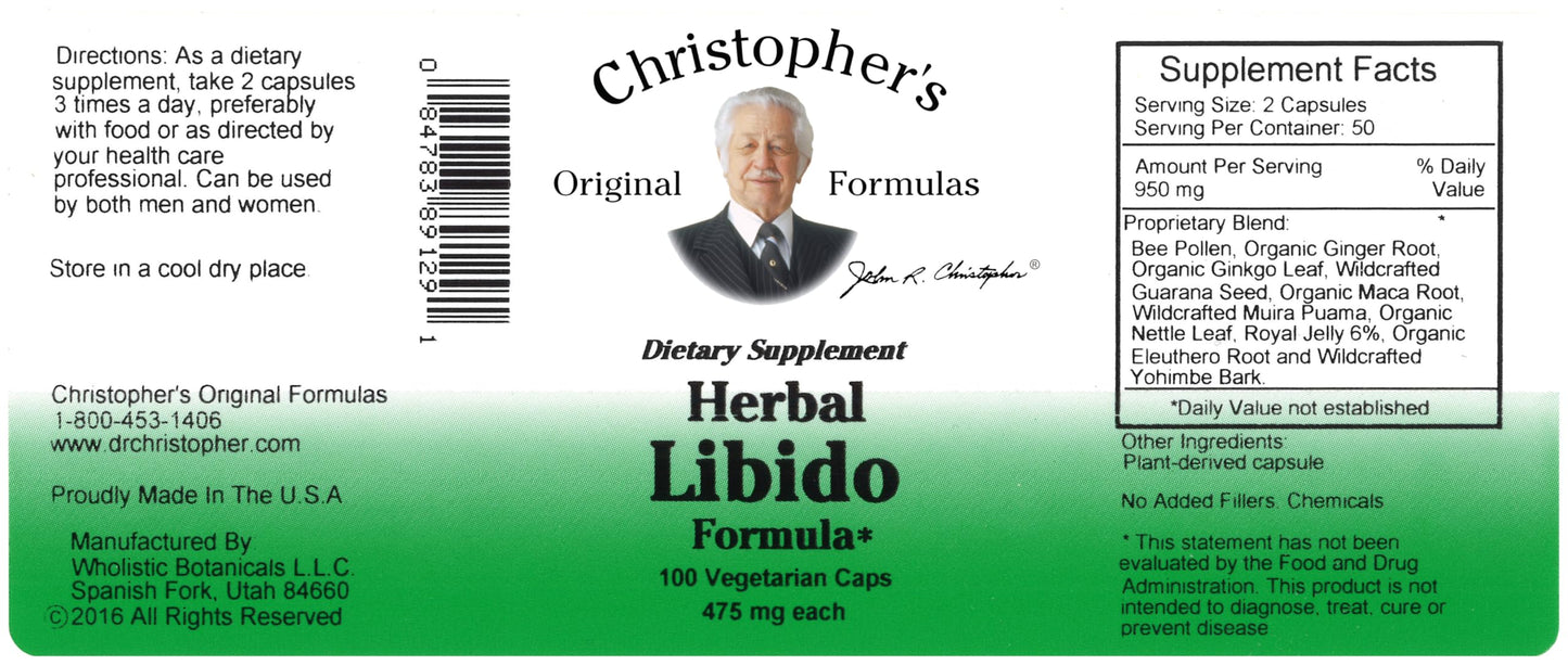 Christopher's Original Formulas Herbal Libido Capsule 100 VegCaps