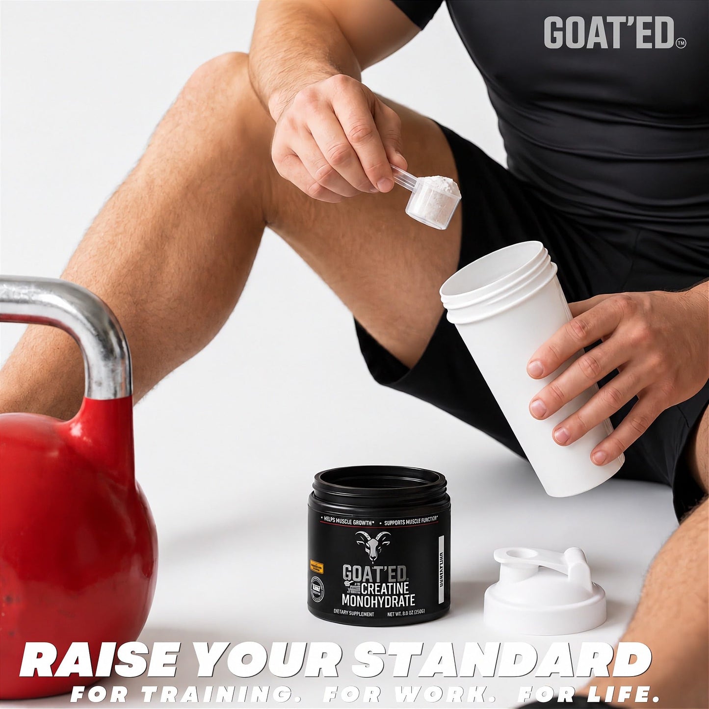 GOAT'ED Creatine Monohydrate Powder 5.3 Ounces