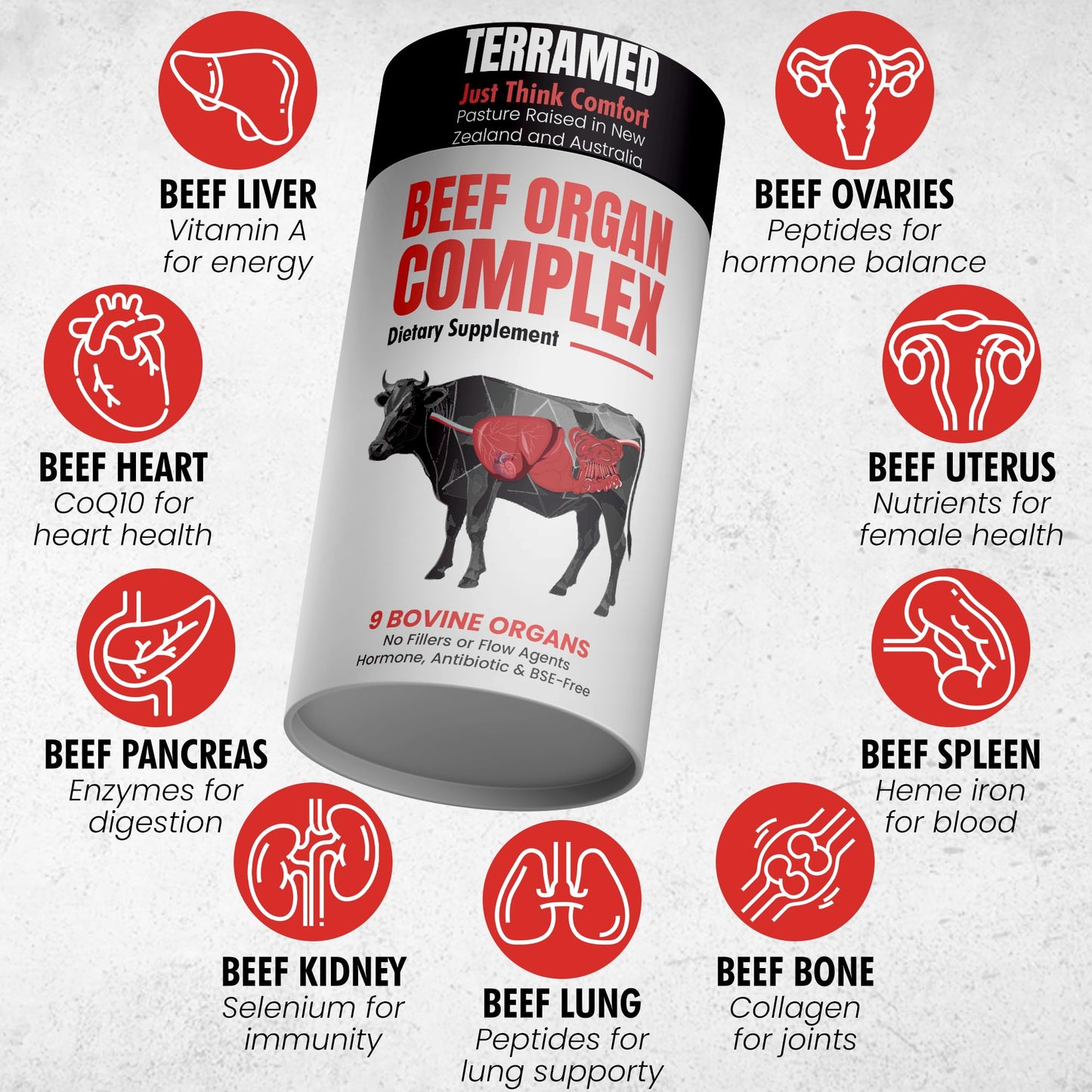 Terramed Just Think Comfort Beef Liver Supplement Gummies, 60 Count