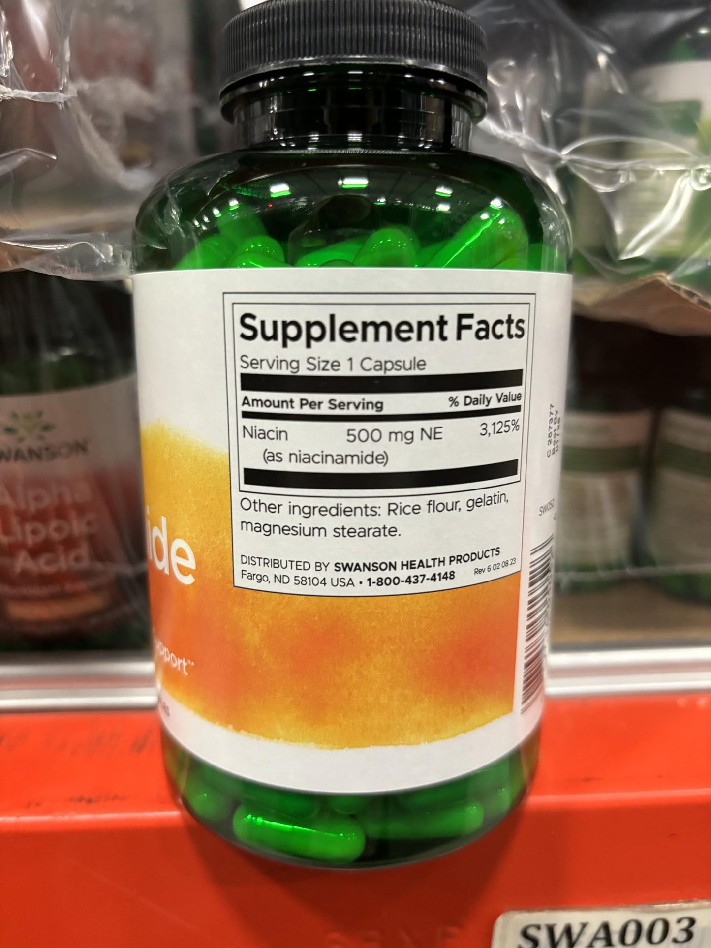 Swanson Niacinamide Carbohydrate Metabolism Joint Health Support 500 Milligrams Capsule 250 Count