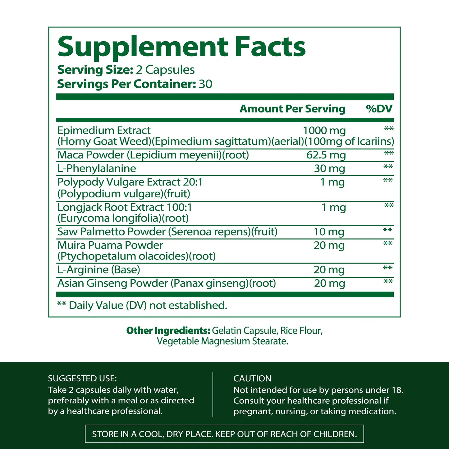 Amplicell Horny Goat Weed Complex Supplement for Men & Women Energy Capsule, 60 Count