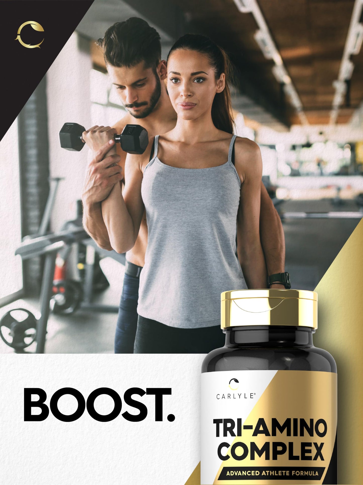 Carlyle Tri-Amino L-Arginine L-Ornithine L-Lysine Supplement 90 Caplets