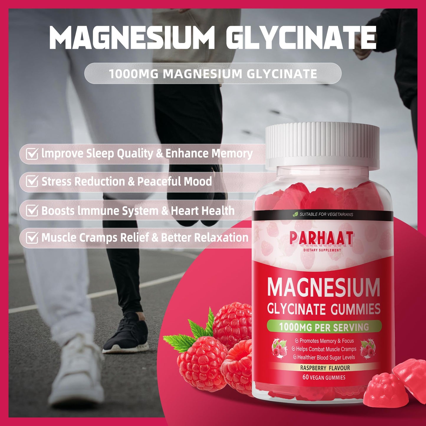 Parhaat Magnesium Glycinate Gummies 60 Gummies