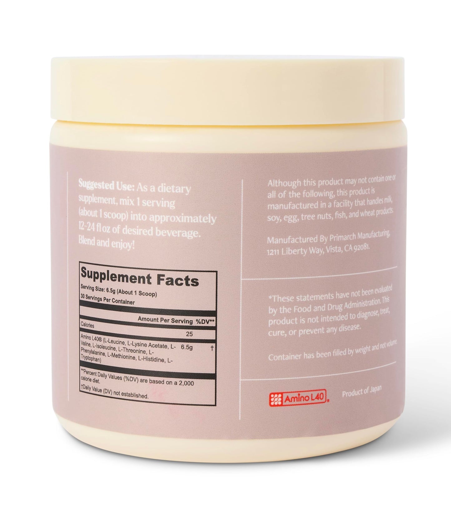 Be Well by Kelly LeVeque Essential Amino Acids Unflavored Powder Supplement Plant-Based BCAA 9 EAA's, 6.87 oz