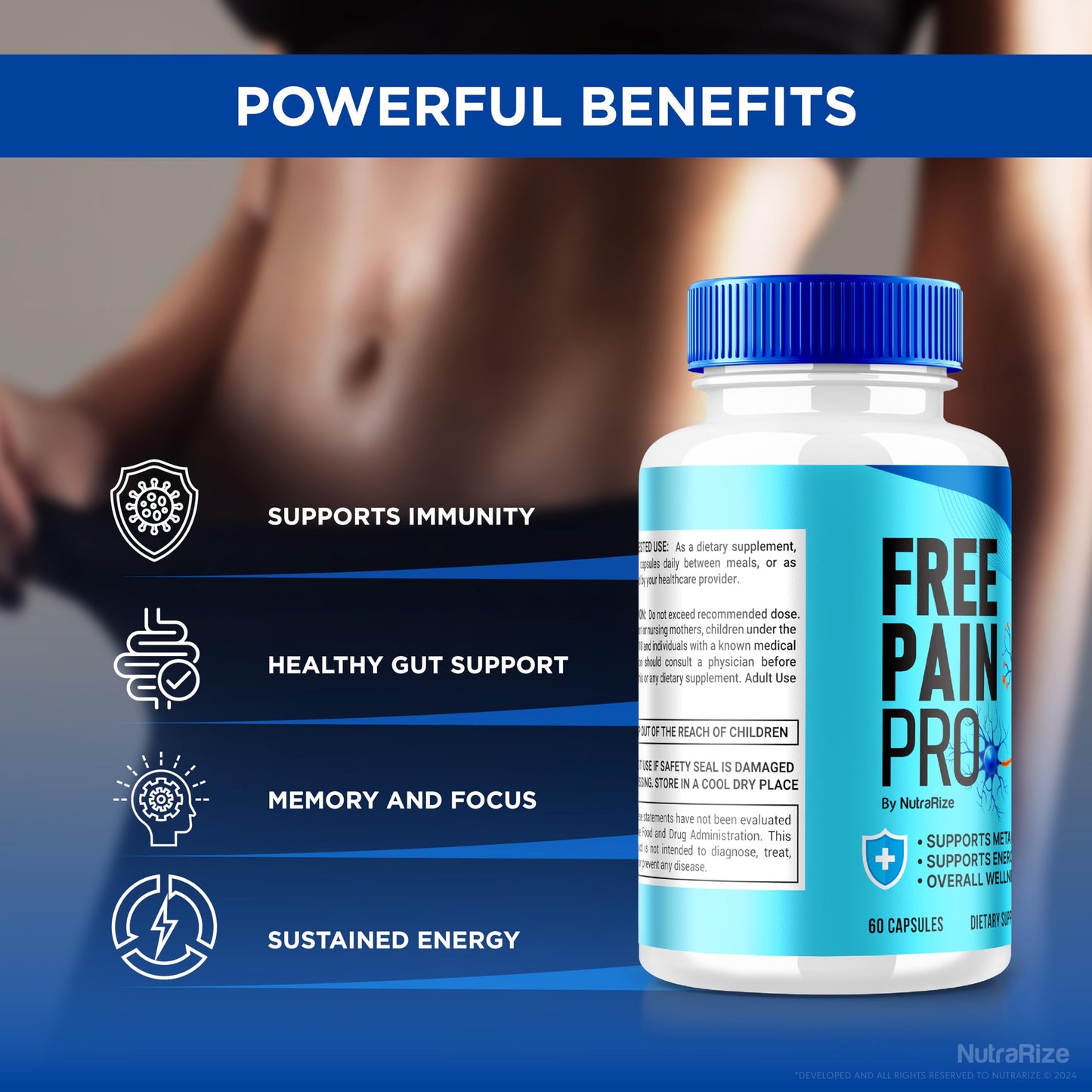 NutraRize Free Pain Pro Capsules, 120 Count