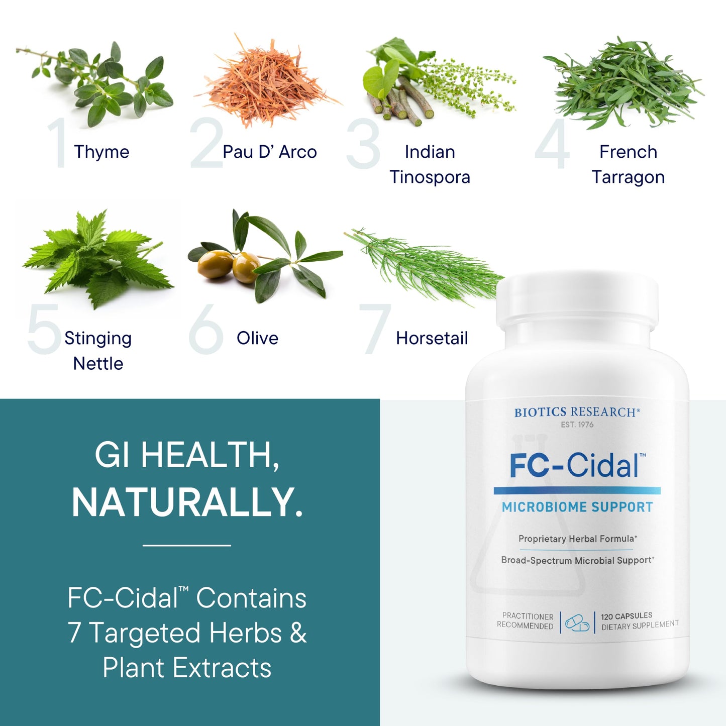 Biotics Research FC Cidal Herbal Blend Capsules 120 Capsules