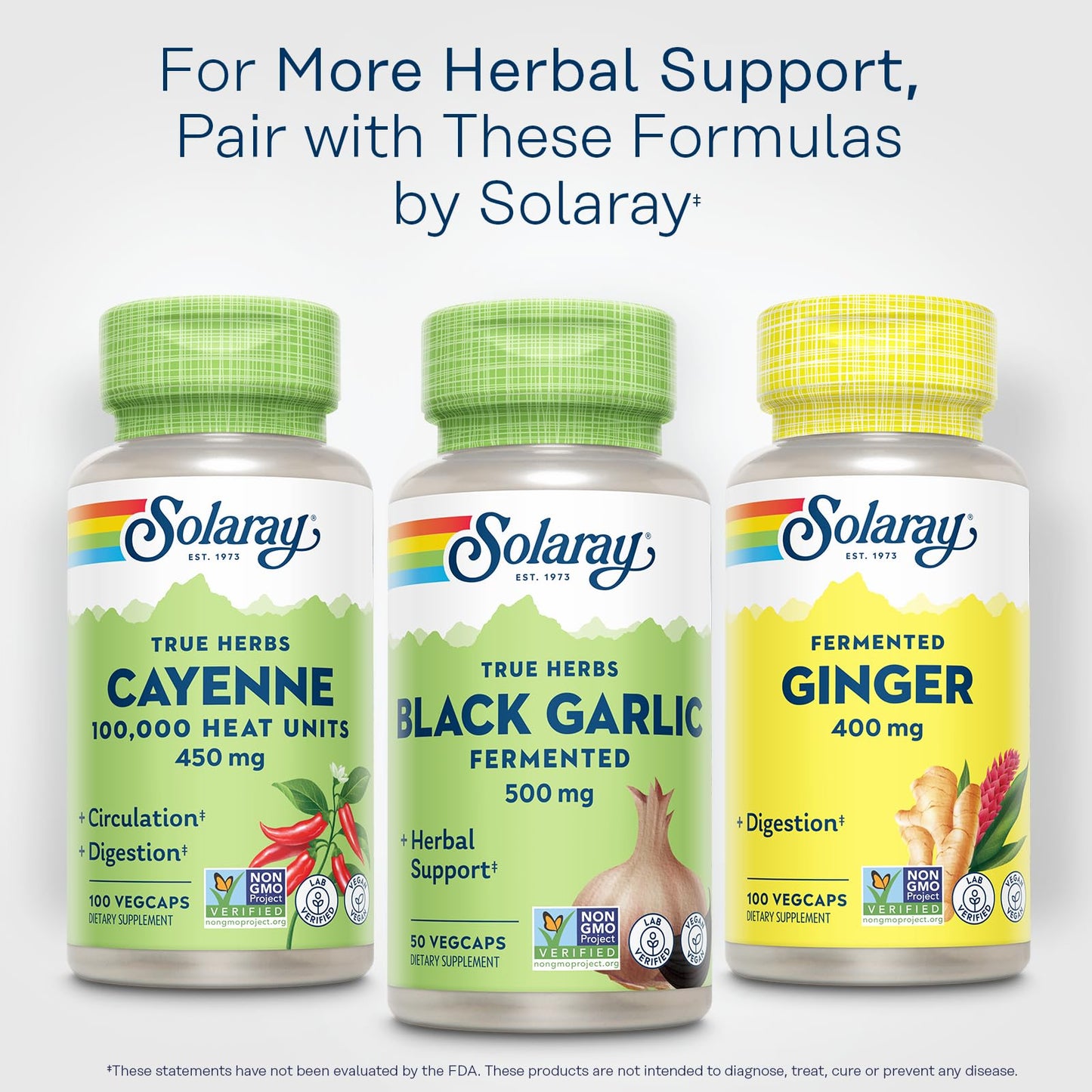 Solaray Black Garlic 500 mg Capsules, 50 VegCaps