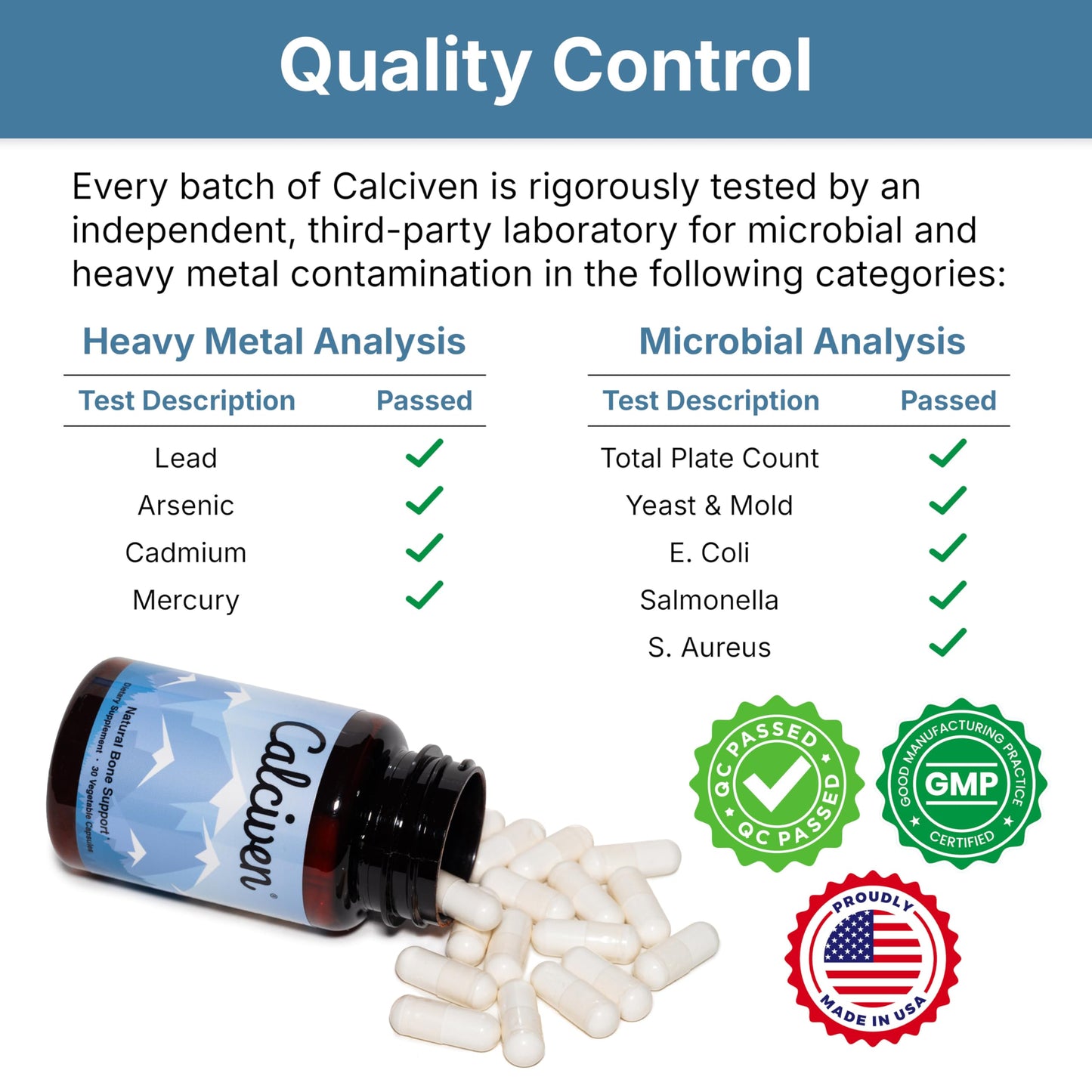Calciven Natural Bone Support Supplement Capsule, 30 Capsules