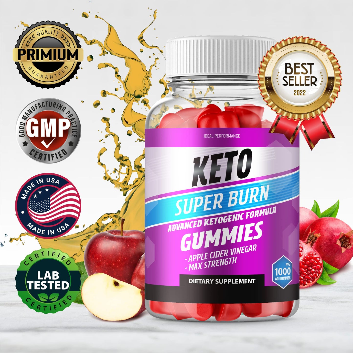 IDEAL PERFORMANCE Ketos Super Burns Gummies 120 Gummies
