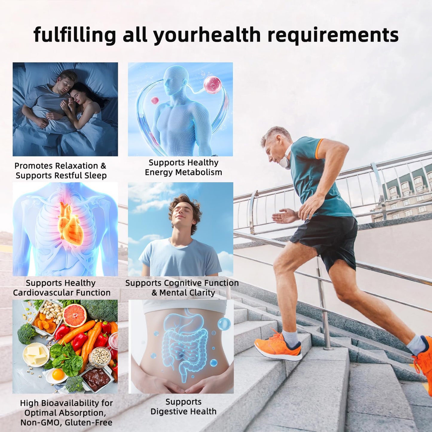 HUXINSK Magnesium Complex 1000 mg – L-Threonate, Glycinate, Malate with Ashwagandha, L-Theanine, D3+K2, CoQ10, Zinc, Vitamin C, B6 & B12 – High Absorption – 120 Capsules