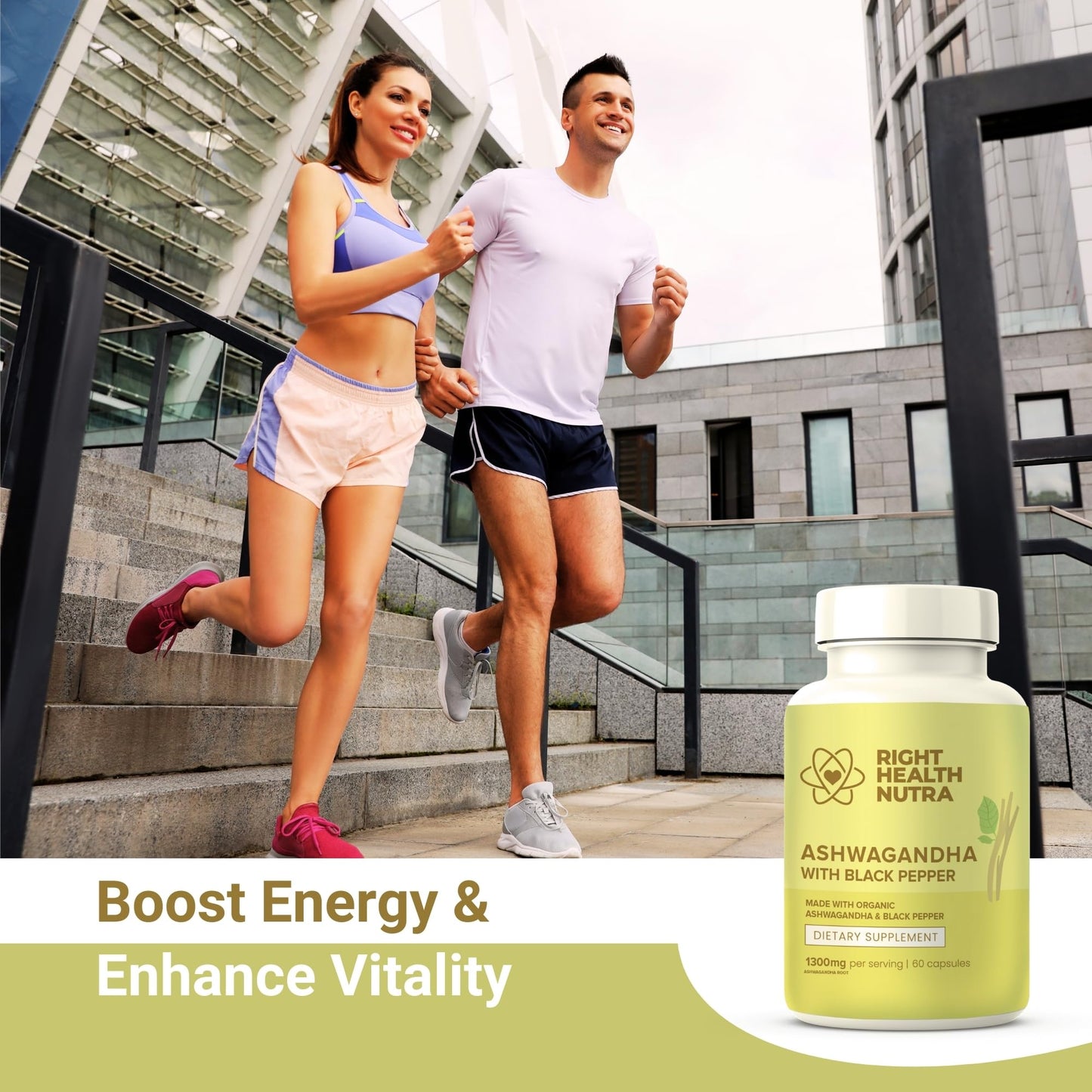 Right Health Nutra Ashwagandha Capsules, 60 Count