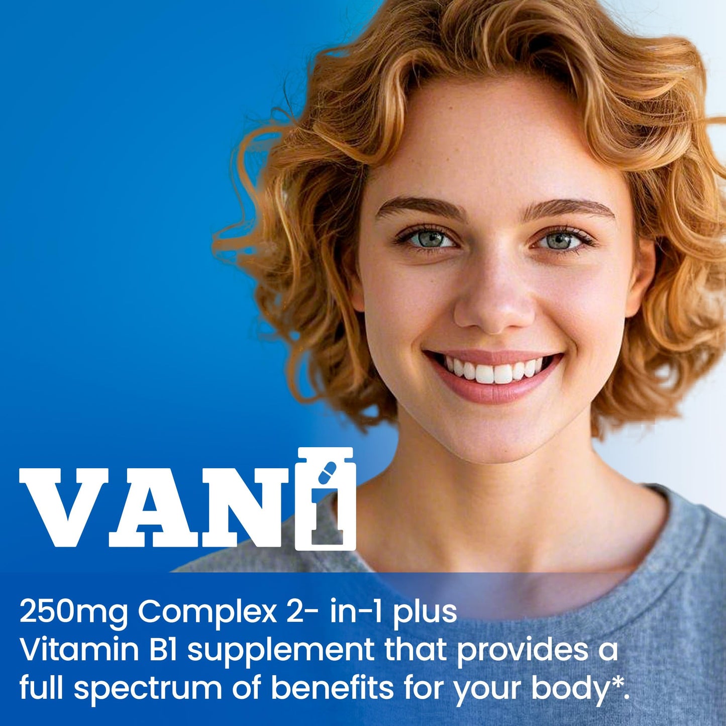 VANI Vitamin B1 with Benfotiamine 250mg Complex 2 in 1 Enhanced Formula - Fat & Water Soluble Thiamine B1 Supplement, 120 Capsules