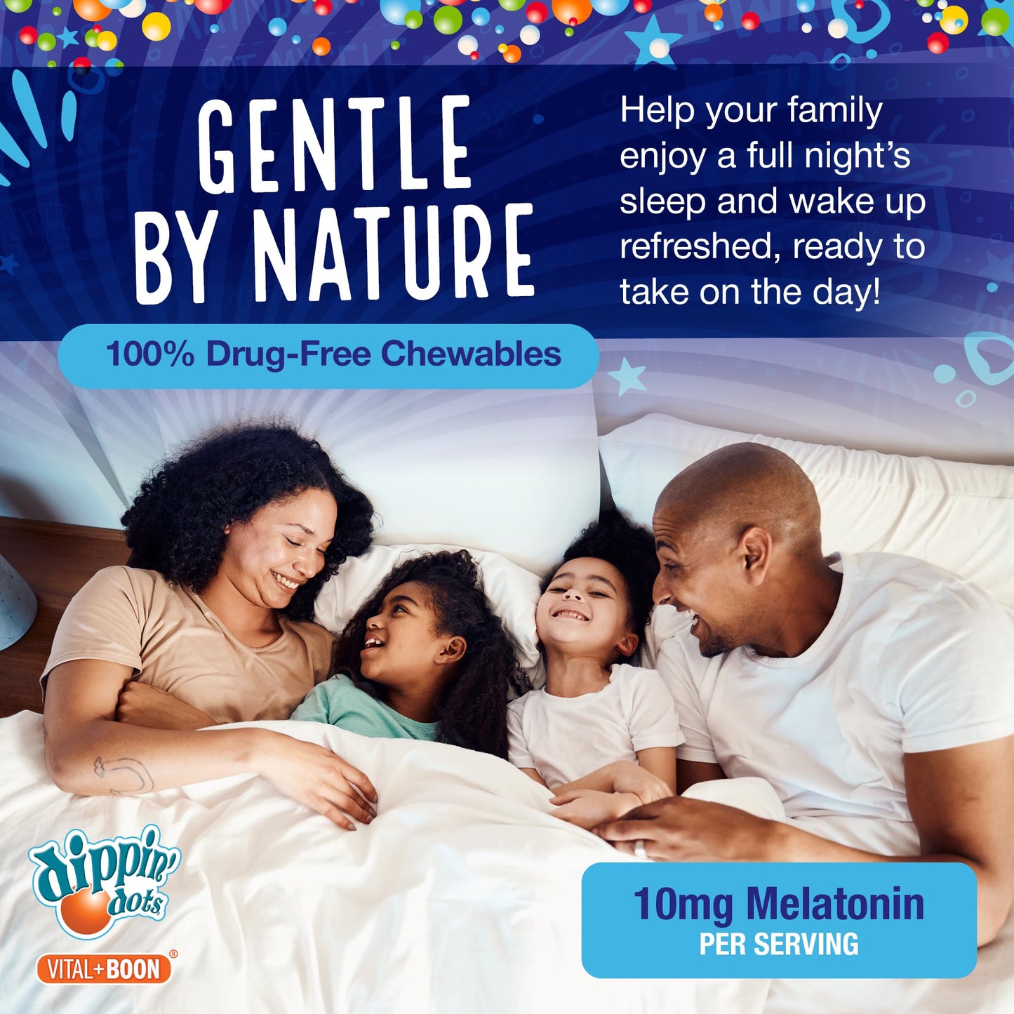 Vital+Boon Dippin' Dots Melatonin Chewable Tablets, 100 Count
