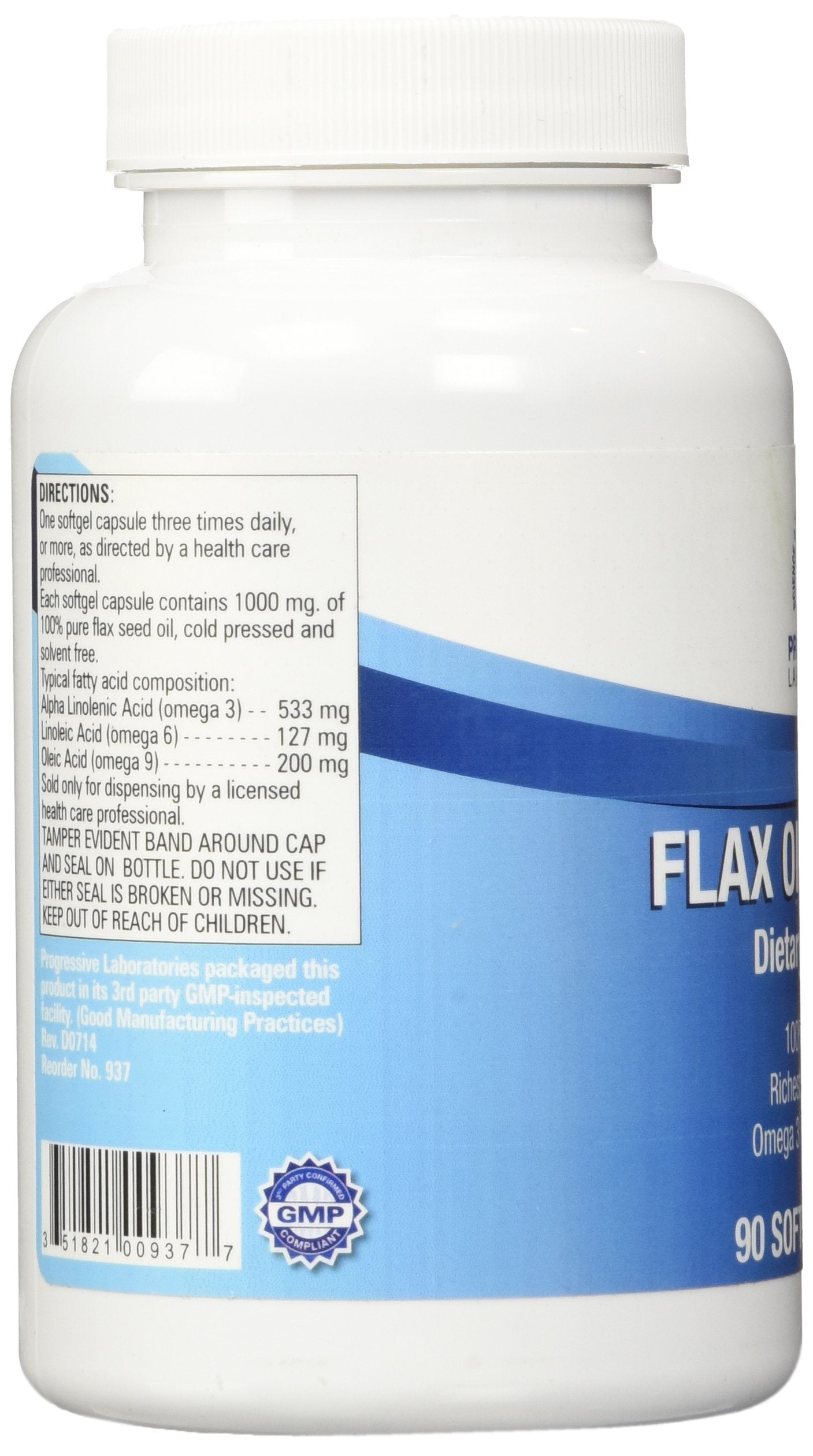 Progressive Laboratories Flax Oil Capsules, 90 Capsules