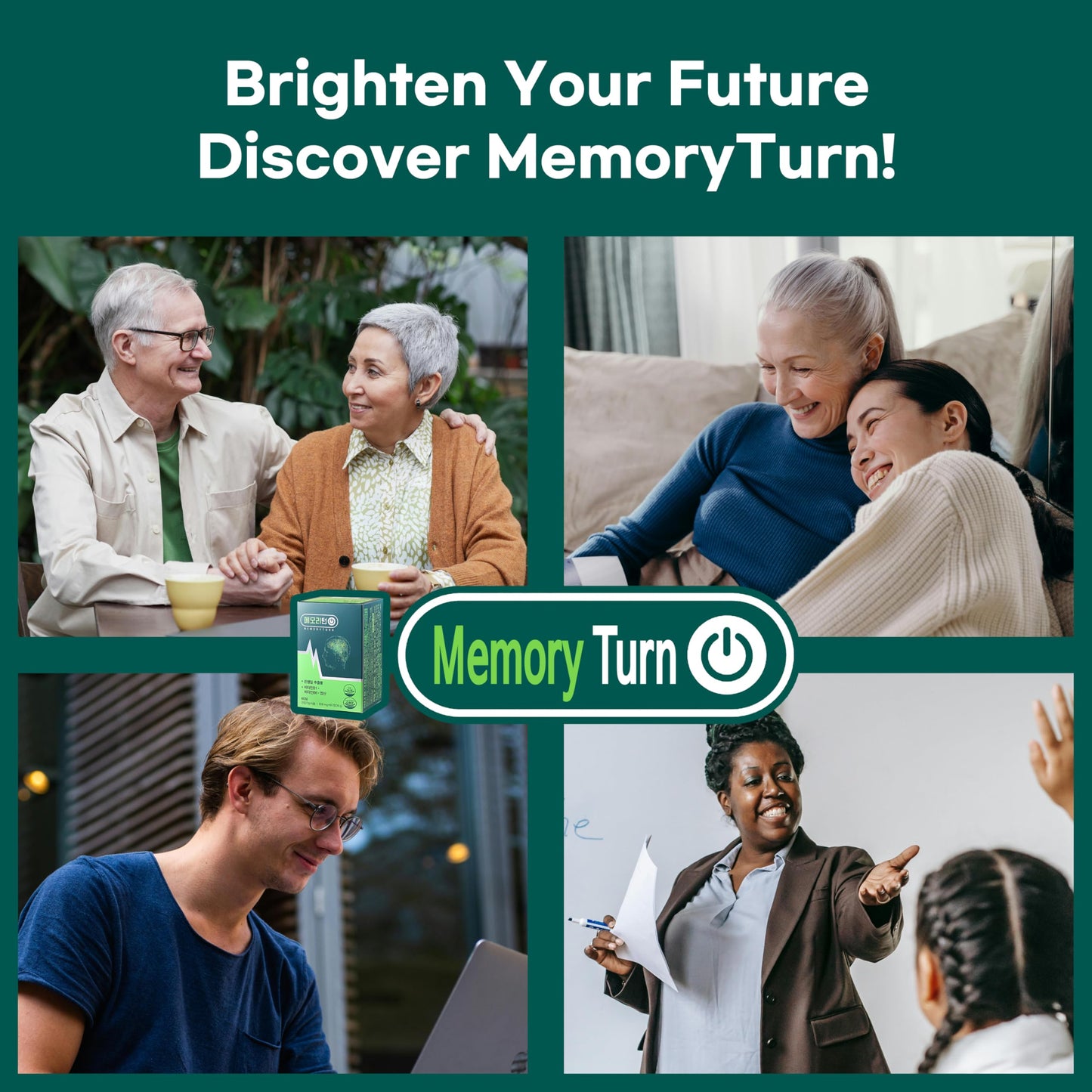 Memoryturn Brain Supplement with Lion’s Mane & Ginkgo Biloba – Natural Nootropic Tablet, 1 Count