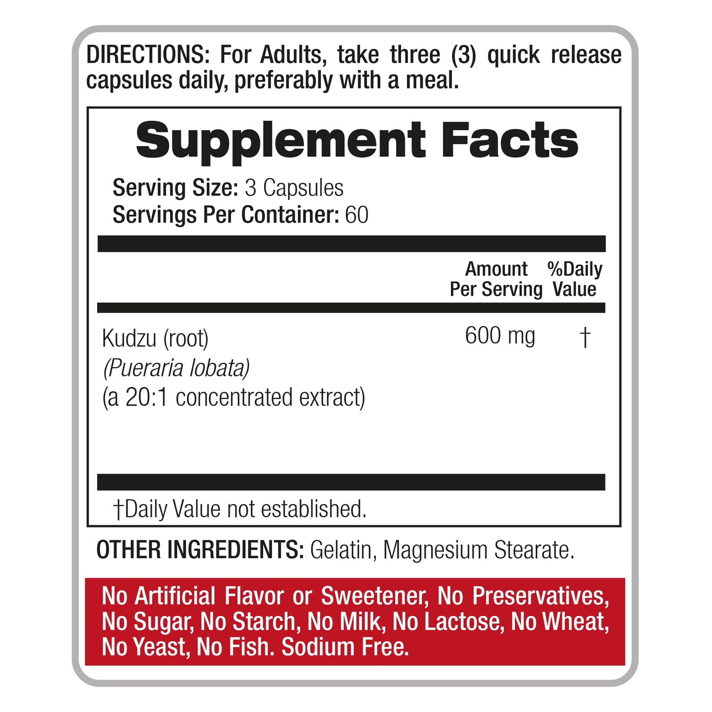 FITO MEDIC'S Kudzu Root Capsules 180 Count