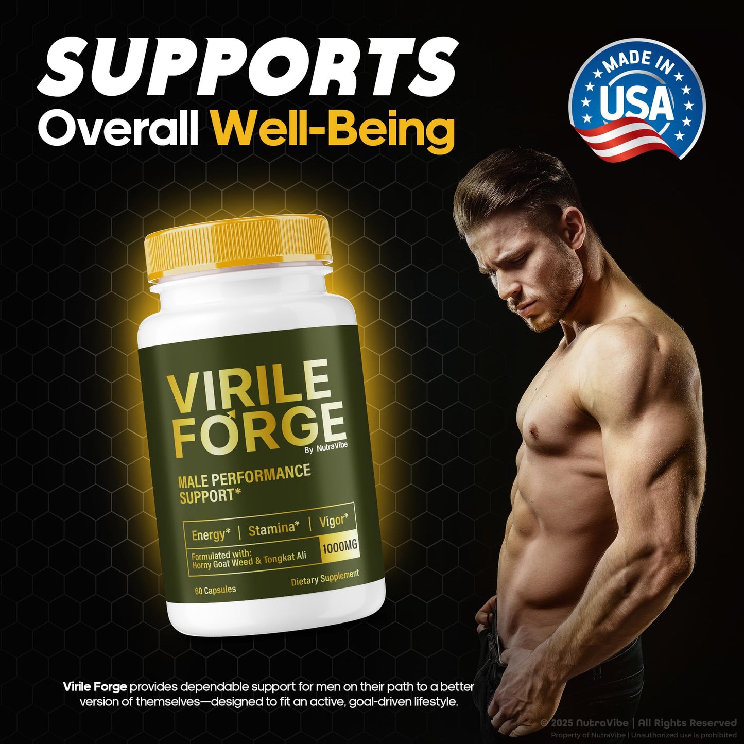 NutraVibe Virile Forge for Men Capsule, 120 Capsules