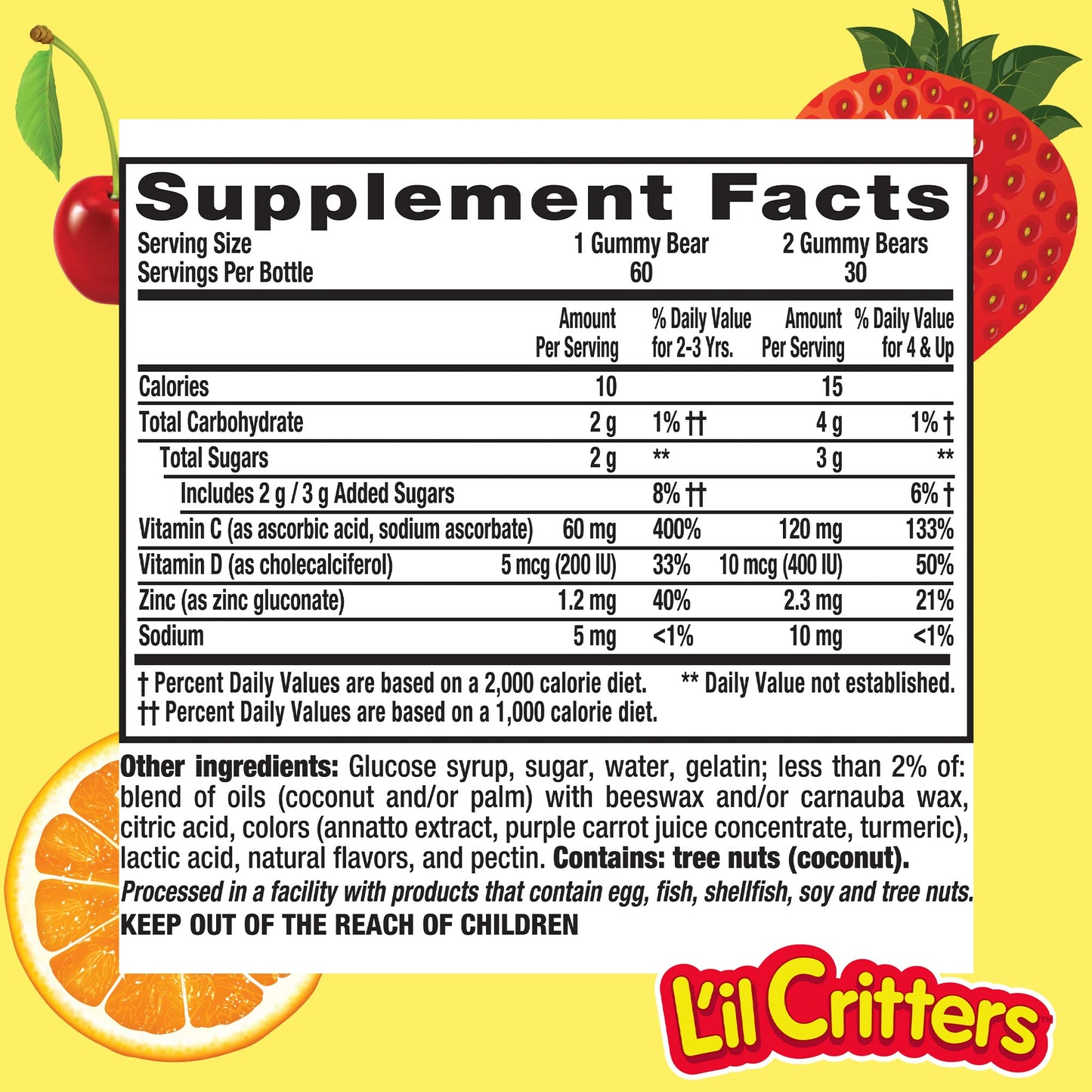 Lil Critters Immune C Plus Zinc and Vitamin D Gummies 60 Count